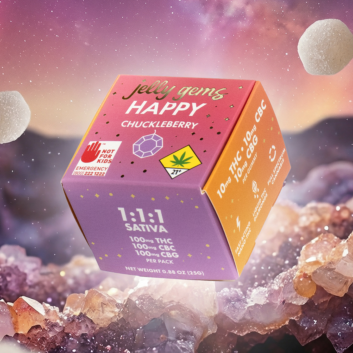 1:1:1 Chuckleberry [10pk] (100mg THC/100mg CBC/100mg CBG)