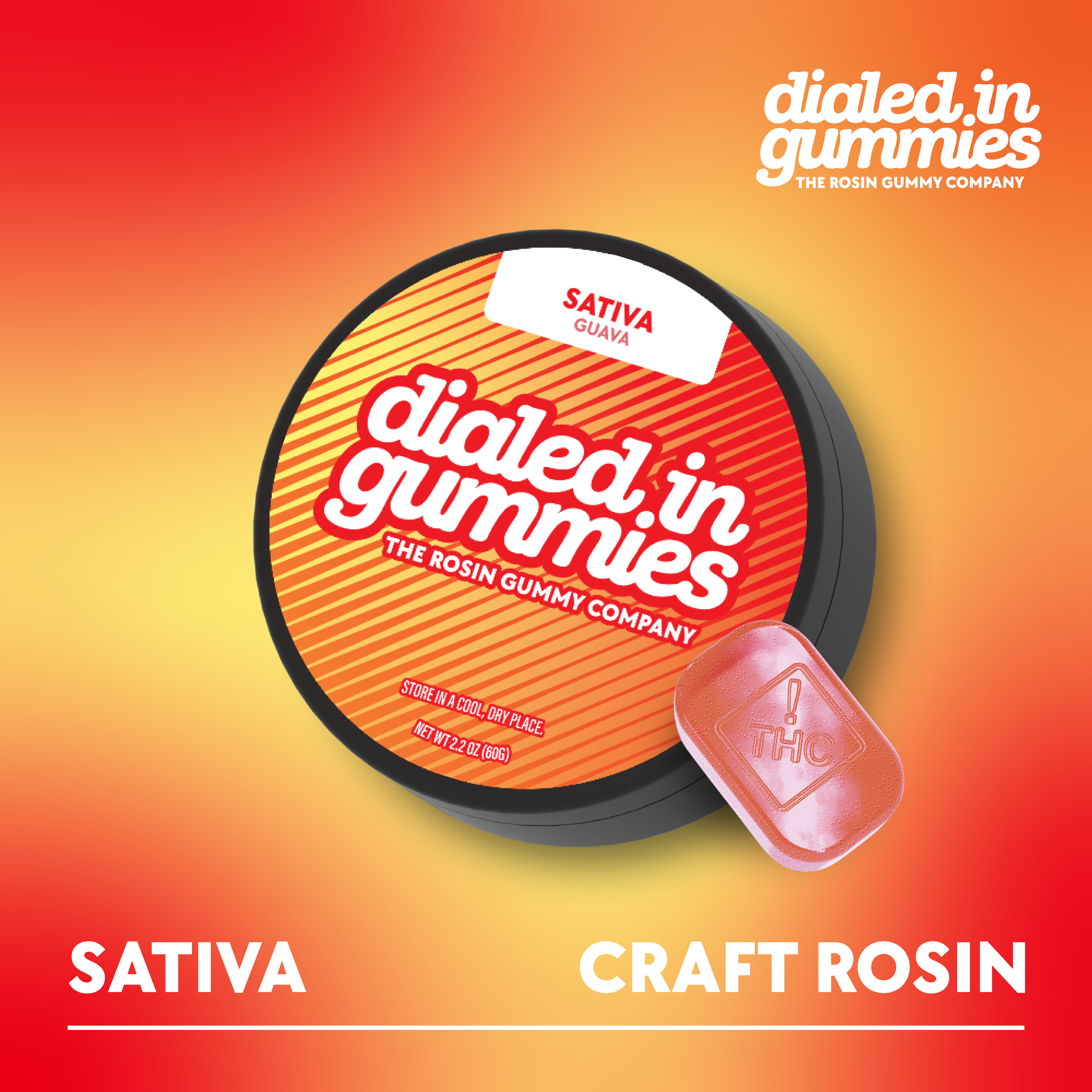 100mg - Guava - Rosin Gummies