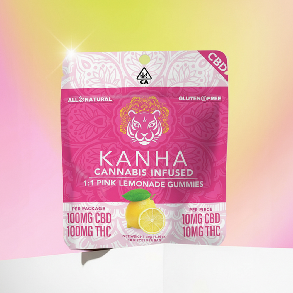 KANHA | 1:1 CBD:THC | Pink Lemonade | 100mg CBD/100mg THC | 10-pack