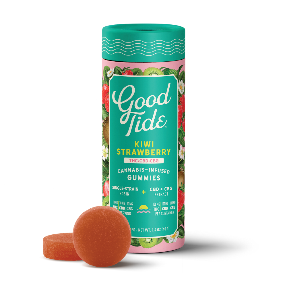 Kiwi Strawberry 1:1:1 CBD + CBG Single-Strain Rosin Gummies