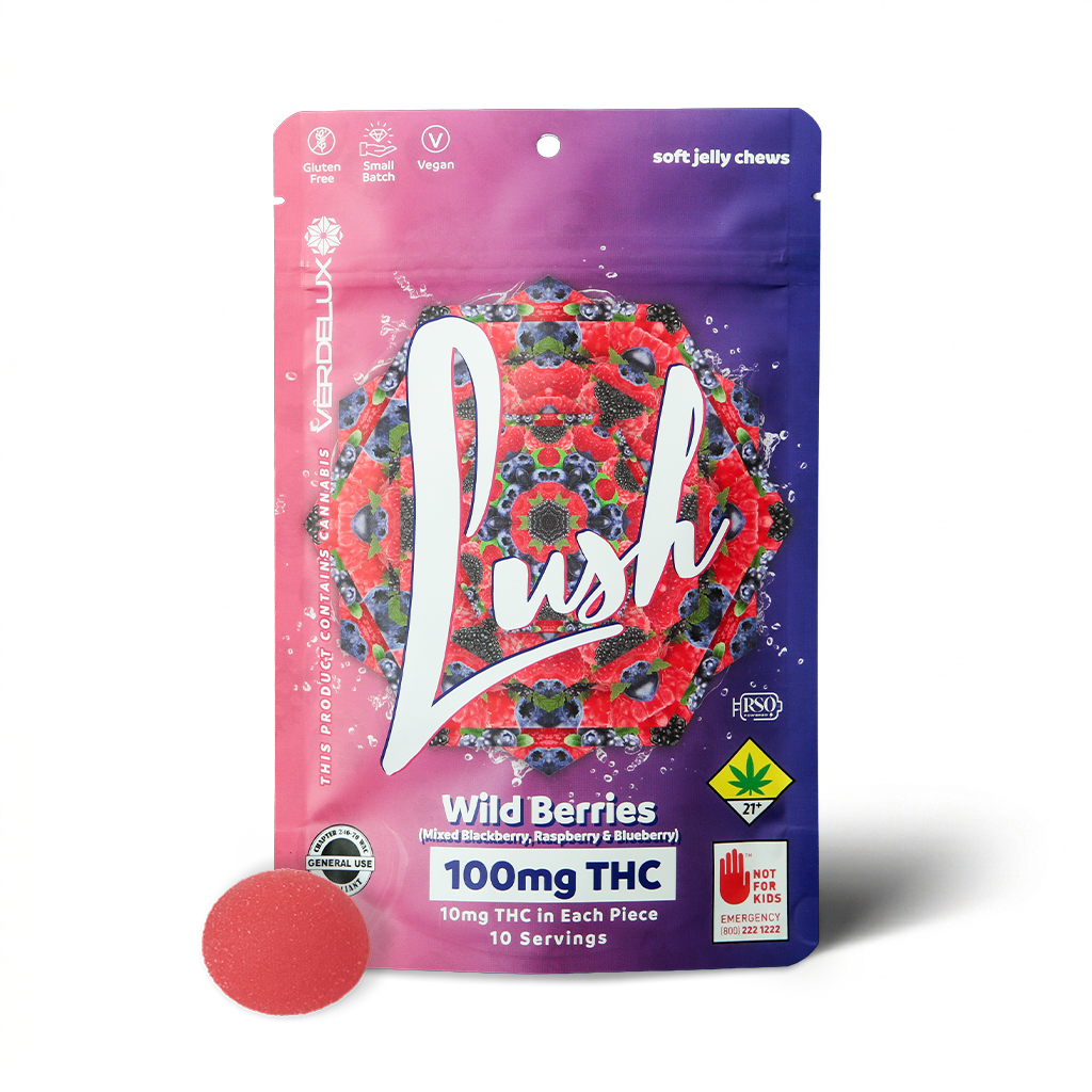 Gummies Lush Wild Berries Edibles - Hybrid 10pk 100mg THC