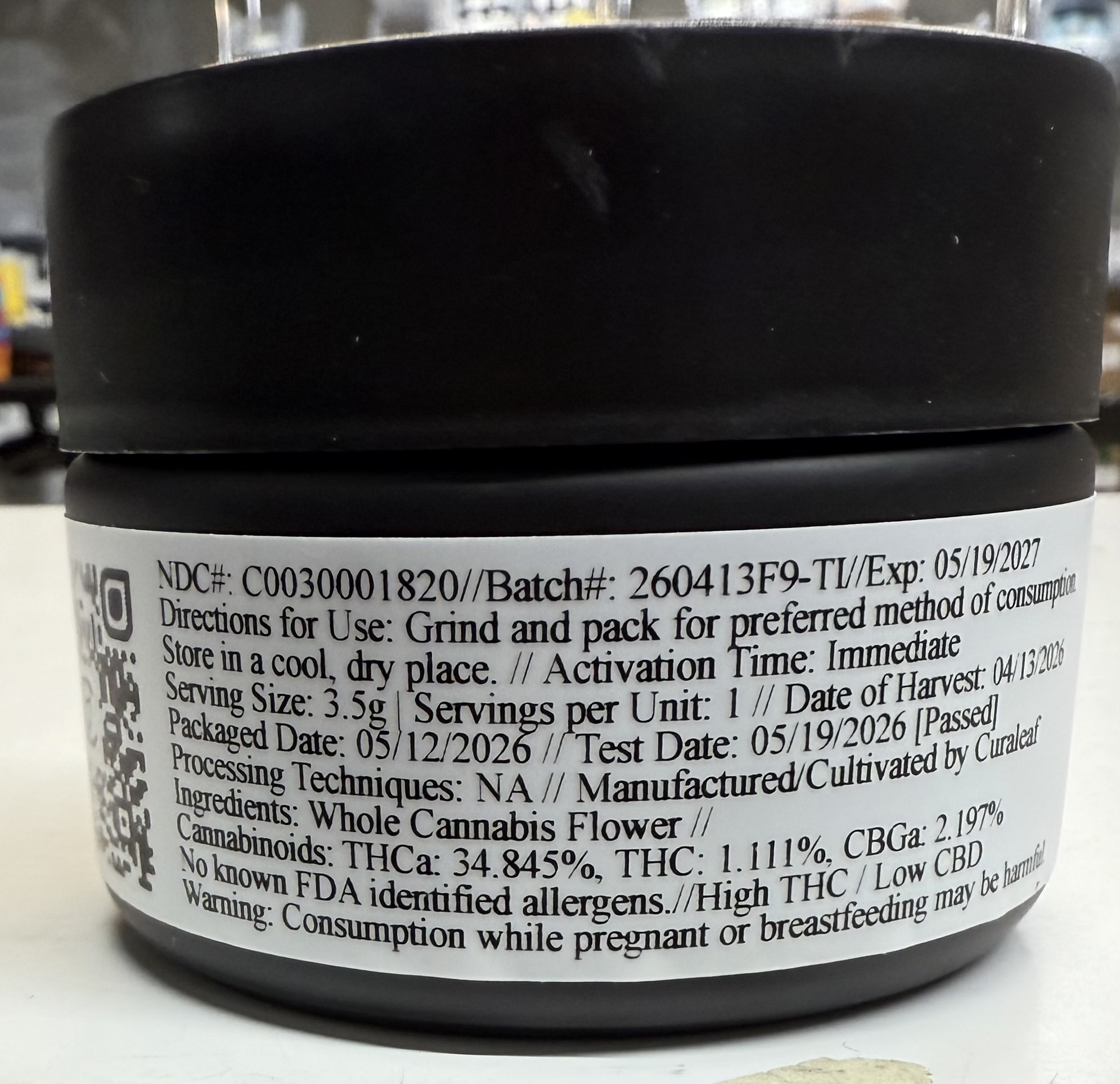 Dark Heart Collection Whole Flower 3.5g Titan Express (S) 01820 TC 38.43%