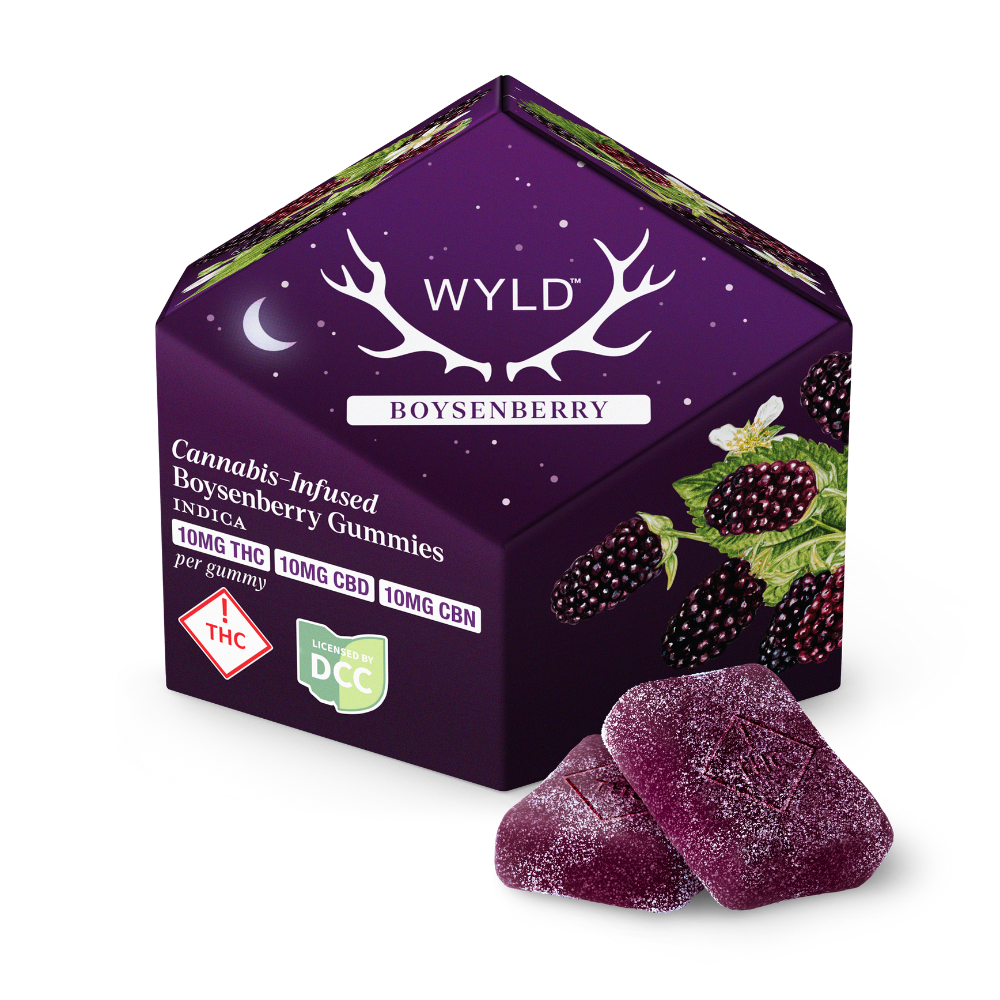 WYLD - BOYSENBERRY 1:1:1 - GUMMIES - [100MG THC / 100MG CBD / 100MG CBN] - 10PK - INDICA