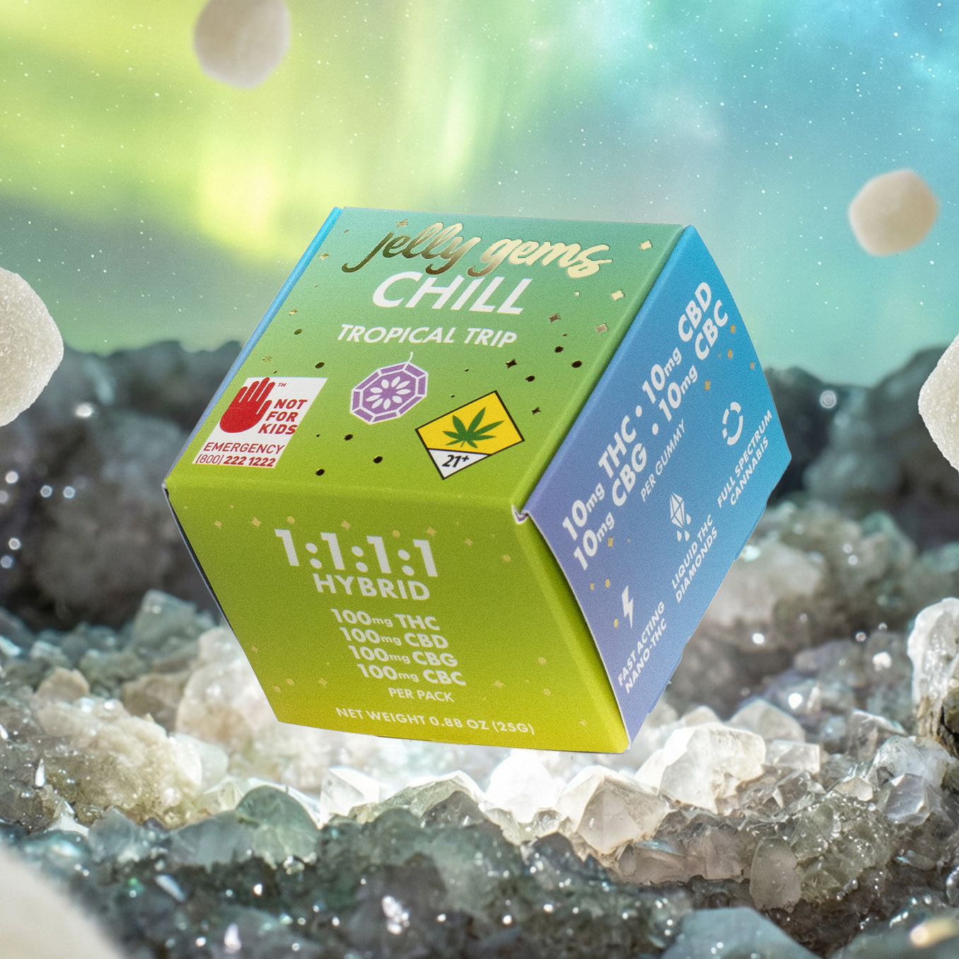 1:1:1:1 Tropical Trip [10pk] (100mg CBD/100mg THC/100mg CBC/100mg CBG)