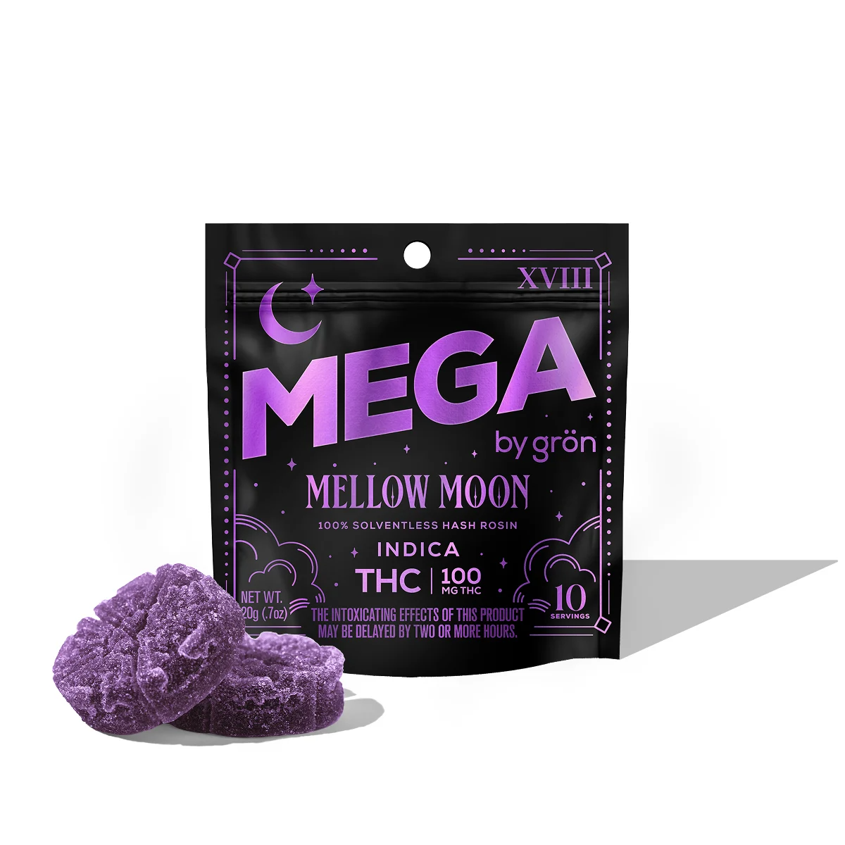 Mellow Moon MEGA Rosin - THC - Indica (2 pk, 100mg)