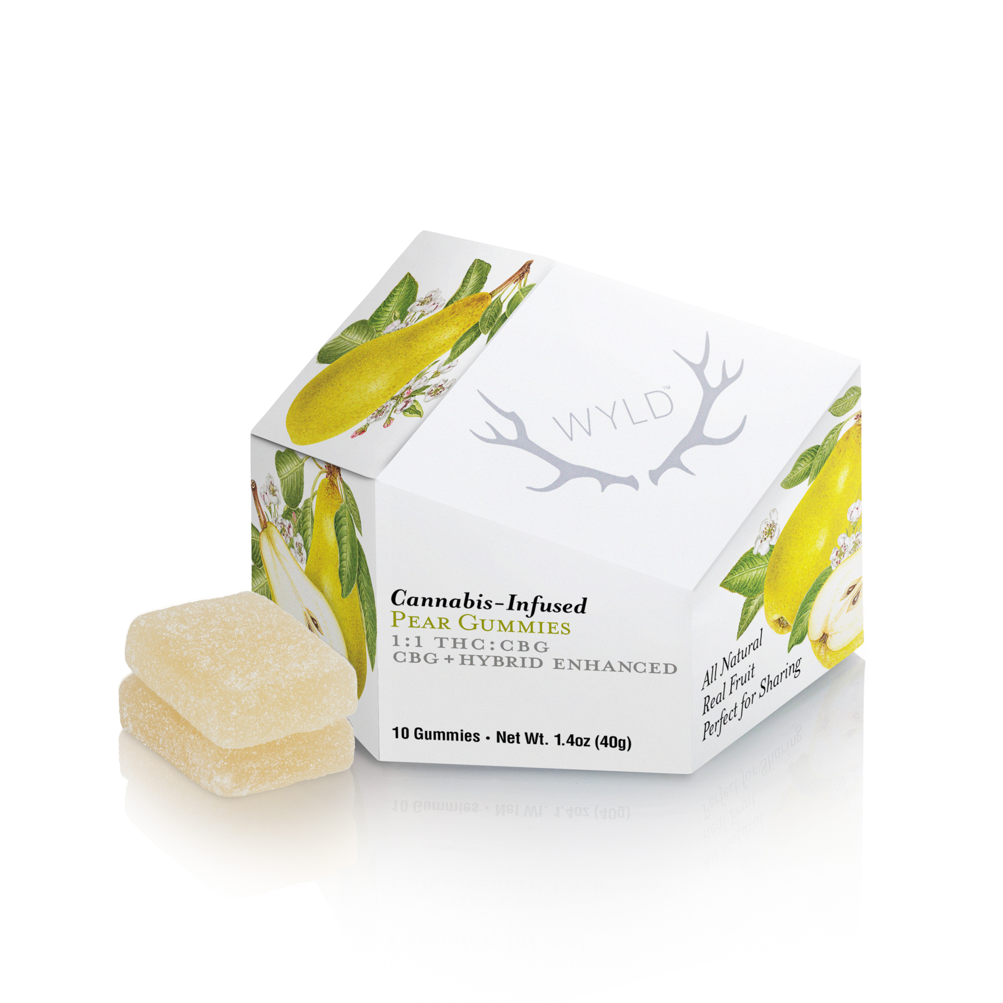 Pear 1:1 CBG + Hybrid Enhanced Gummies | 100mg