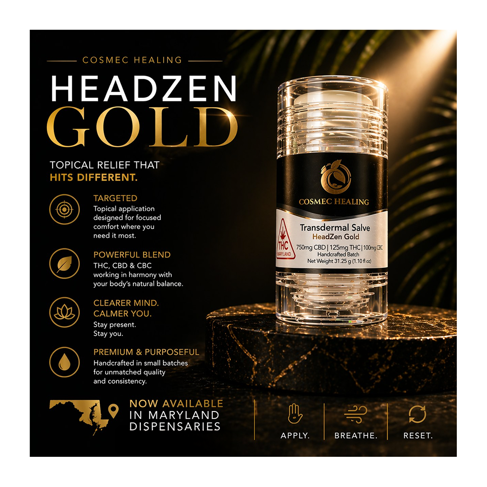 Headzen Gold Transdermal Stick (750mg CBD/125mgTHC/100mgCBC)