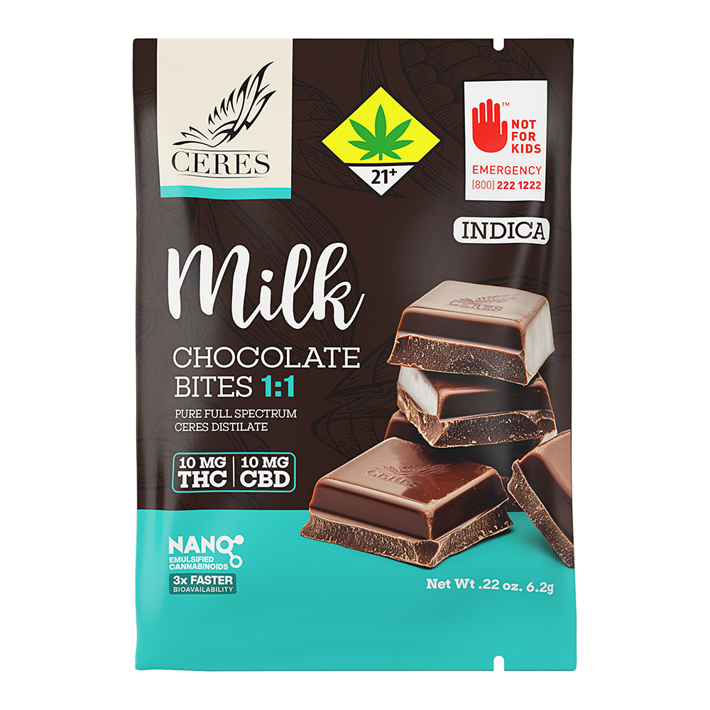 CBD+P チョコ Shop 1:1 Milk Chocolate - Indica [1pk] (10mg CBD/10mg THC