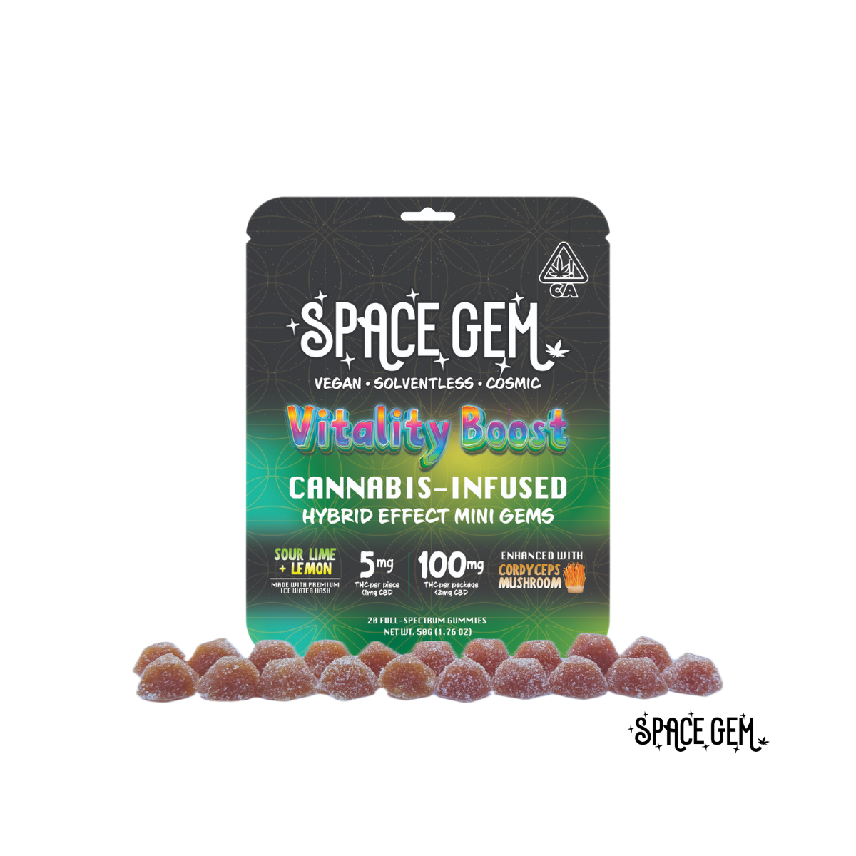Mini Gems - Vitality Boost - Hybrid - Sour Lemon Lime - 20pk 100mg