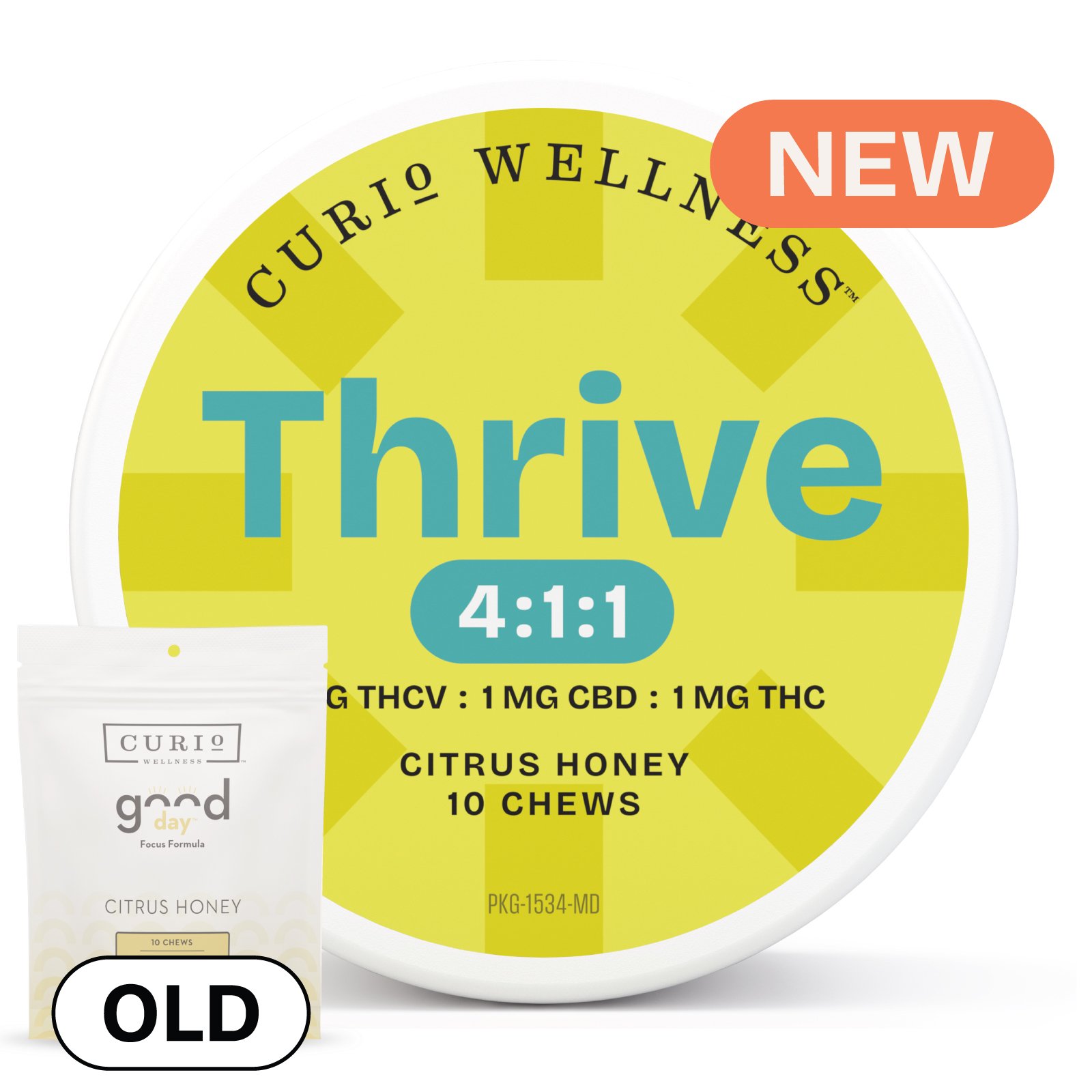 Thrive 4:1:1 Chews - Citrus Honey [10pk] (40mg THCV/10mg CBD/10mg THC) Formerly Good Day THCV Chews