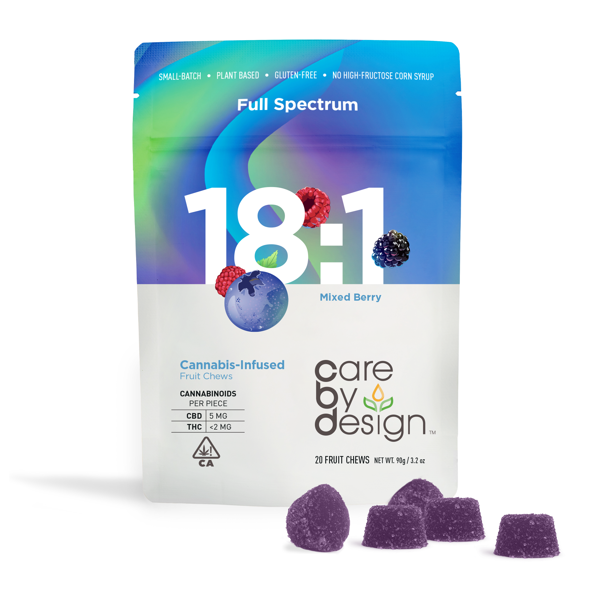 18:1 Mixed Berry Gummies [20pk] (100mg CBD/5.5mg THC)