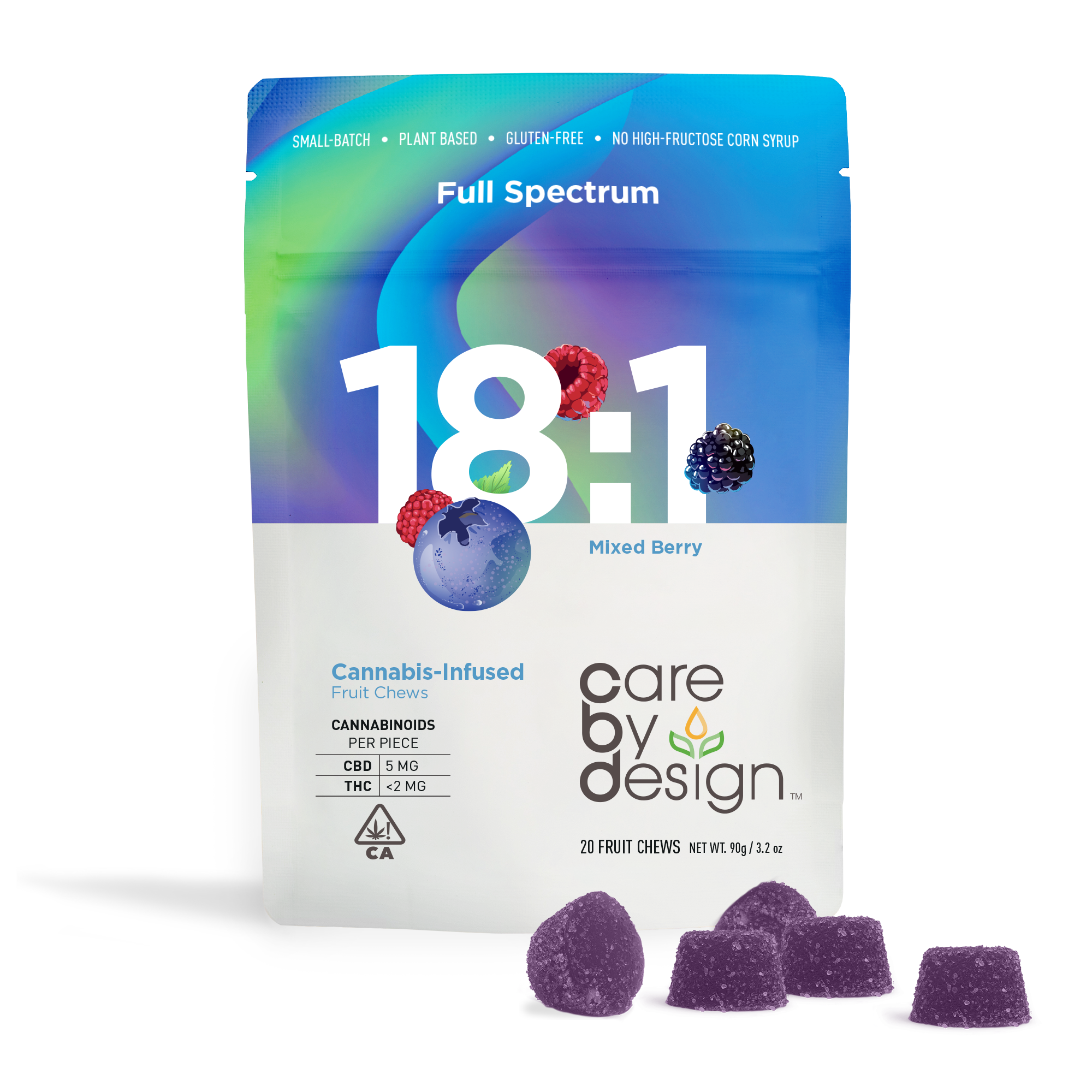 Care By Design | 18:1 CBD Mixed Berry Gummies 2mg THC 20ct