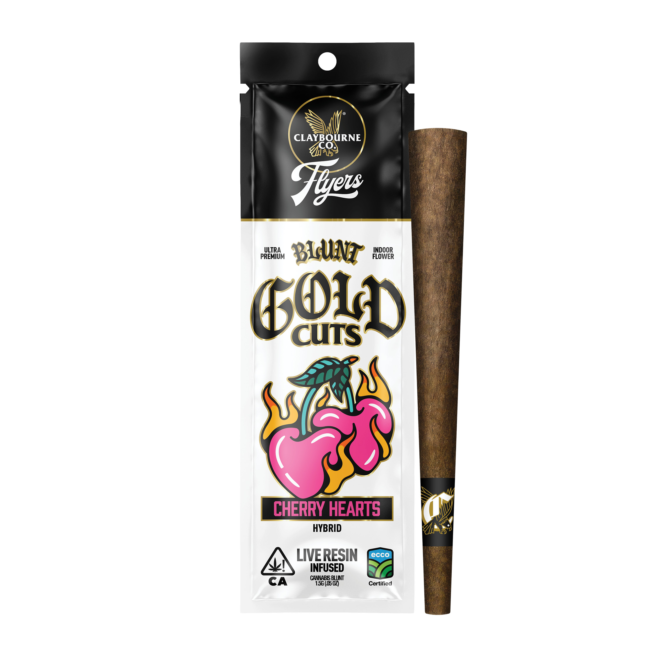 Cherry Hearts (1.5g) - Flyers Gold Cuts Live Resin Infused Blunt
