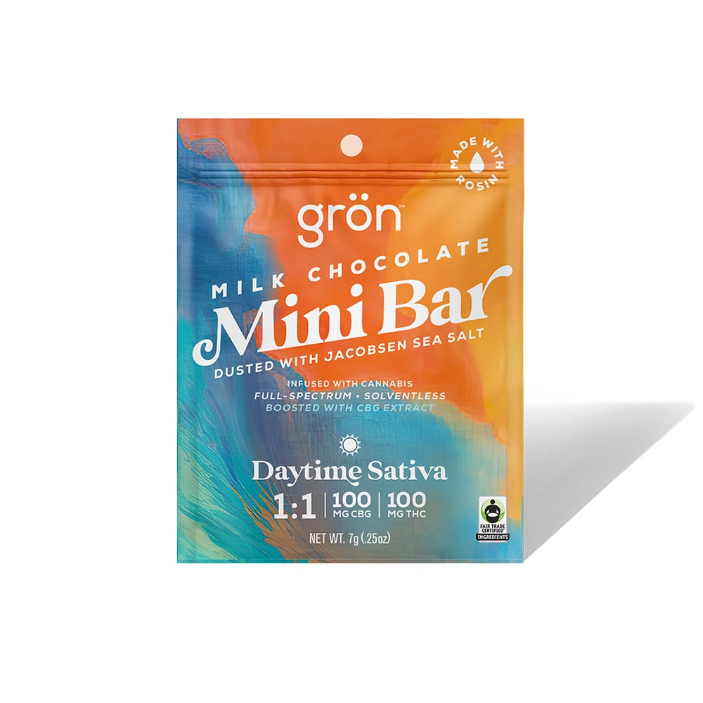 1:1 Milk Chocolate Mini Bar - Daytime Sativa (100mg CBG/100mg THC)