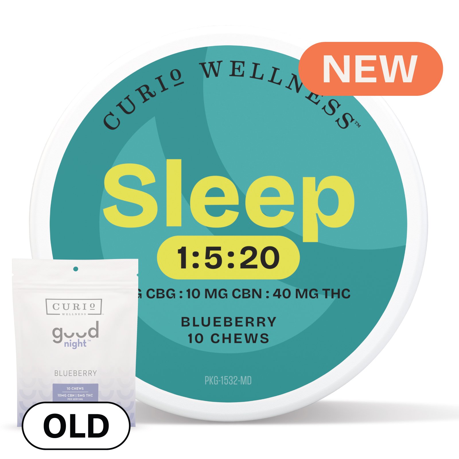 Sleep | 1:5:20  Extra Strength Chews | Blueberry [10pk] (20mg CBG/100mg CBN/400mg THC)