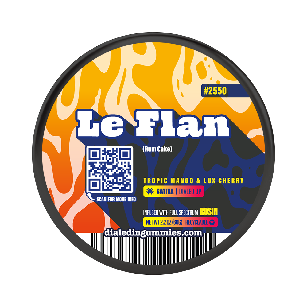 Shop 100mg - Le Flan #2550 - Rosin Gummies (10pk) | The Happy