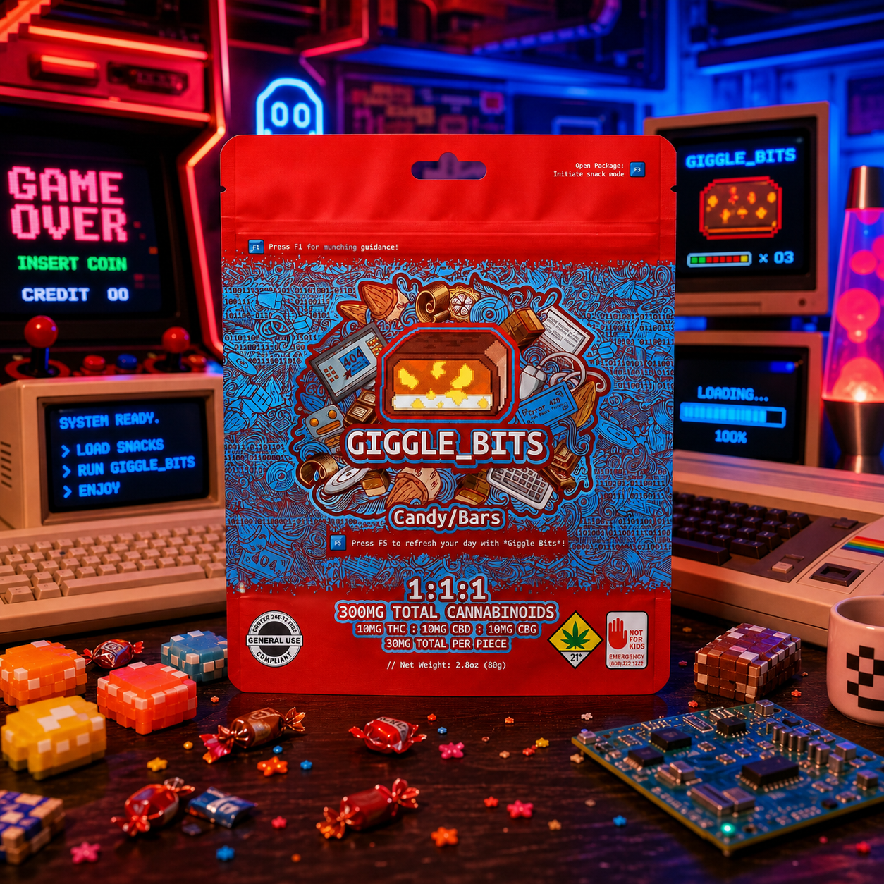 1:1:1 Giggle Bits (100mg CBD/100mg CBG/100mg THC)