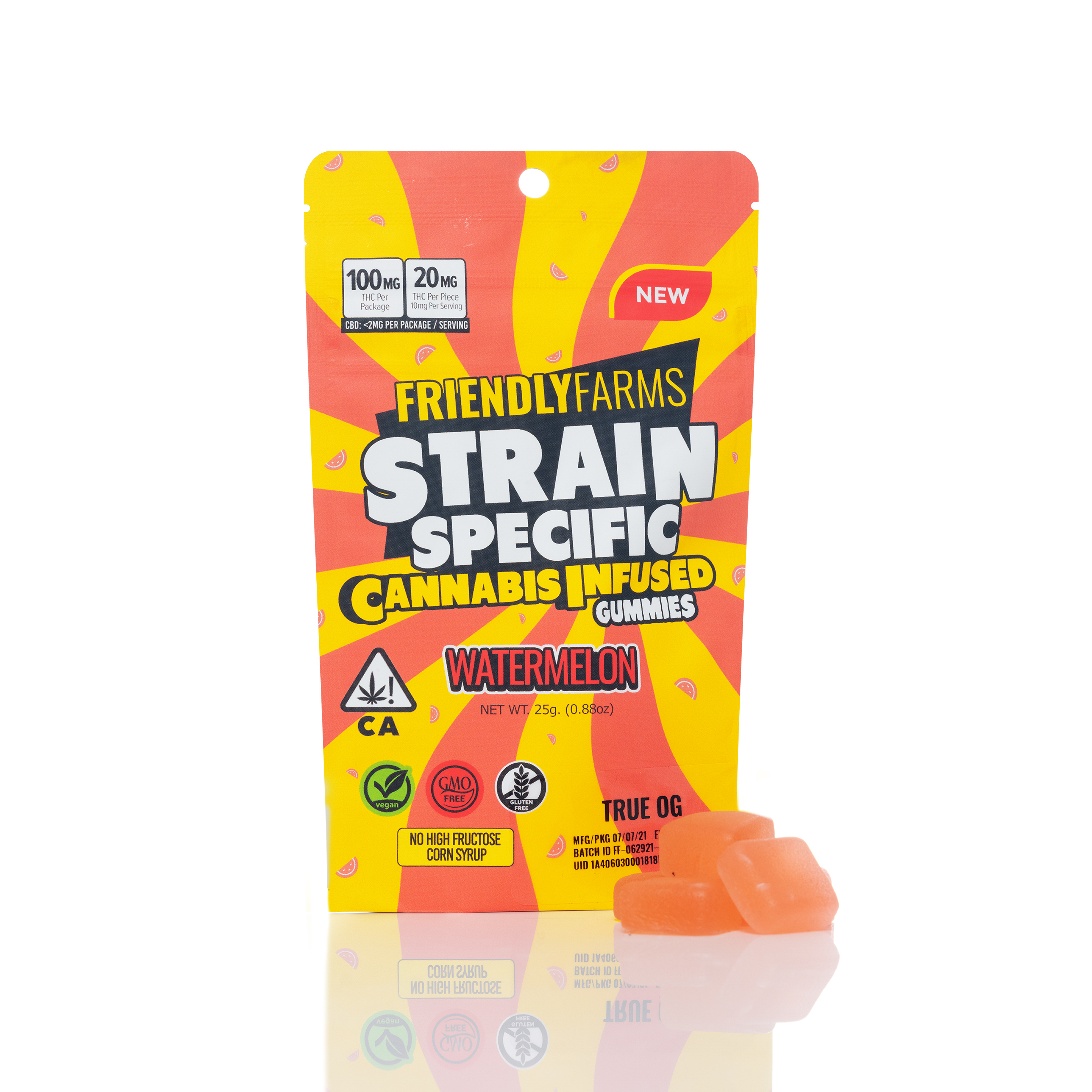 Watermelon Gelato (100mg) Friendly Brand Gummies Jane