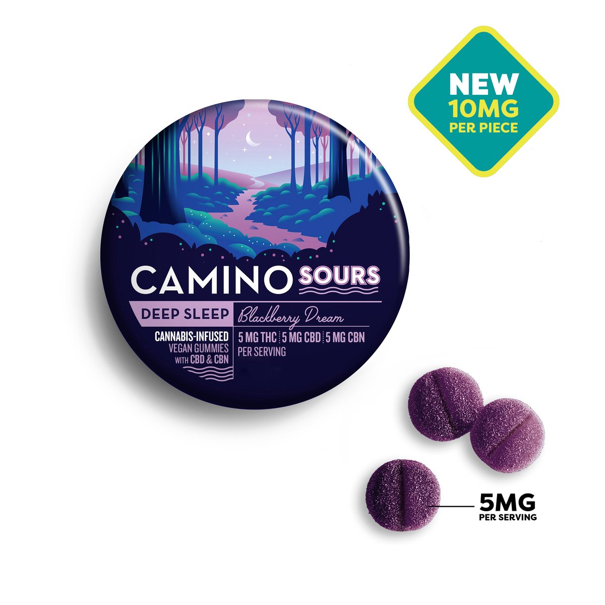 Camino Sours - Blackberry Dream (I) Gummies (9.24mg THC 9.98mg CBD 9.66mg CBN 10pk) C0060000313 Camino Sours - Blackberry Dream (I) Gummies (9.24mg THC 9.98mg CBD 9.66mg CBN 10pk) C0060000313