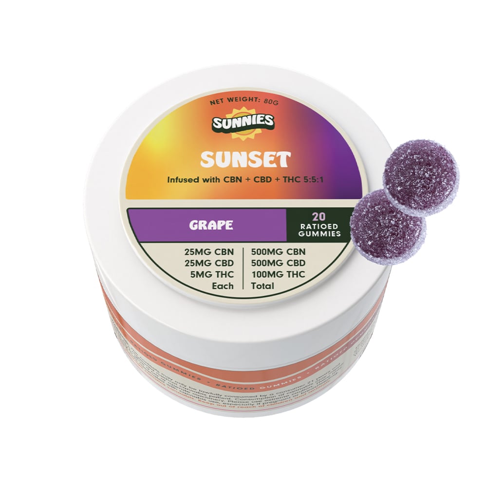 5:5:1 Sunset - Grape [20pk] (500mg CBD/500mg CBN/100mg THC)