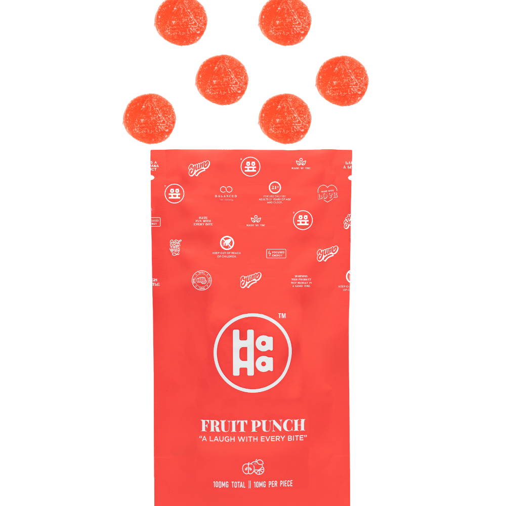 Fruit Punch [10pk] (100mg) HaHa Edibles Gummies Jane