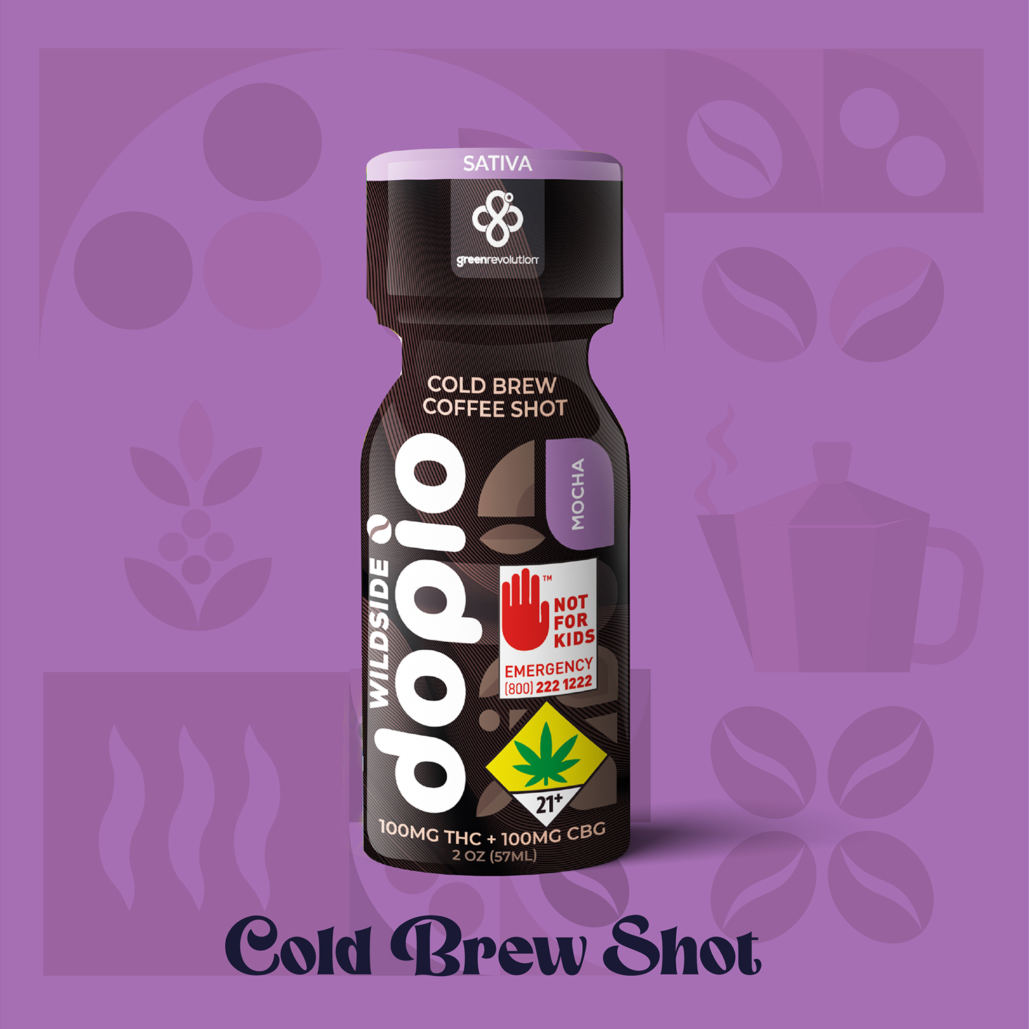 1:1 Dopio Mocha [2oz] (100mg THC/100mg CBG/100mg Caffeine)