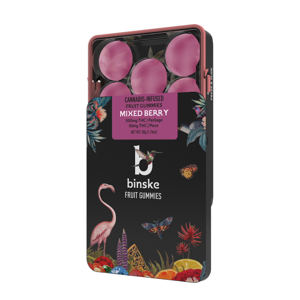 Medical Mixed Berry Gummies (500mg) Binske Vegan Fruit Gummies Jane