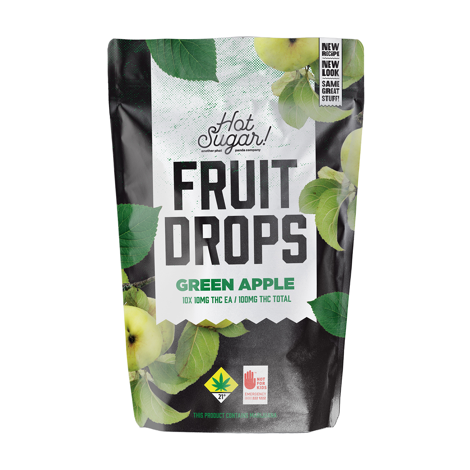 1:1 Green Apple Fruit Drops 100mg 10-pack
