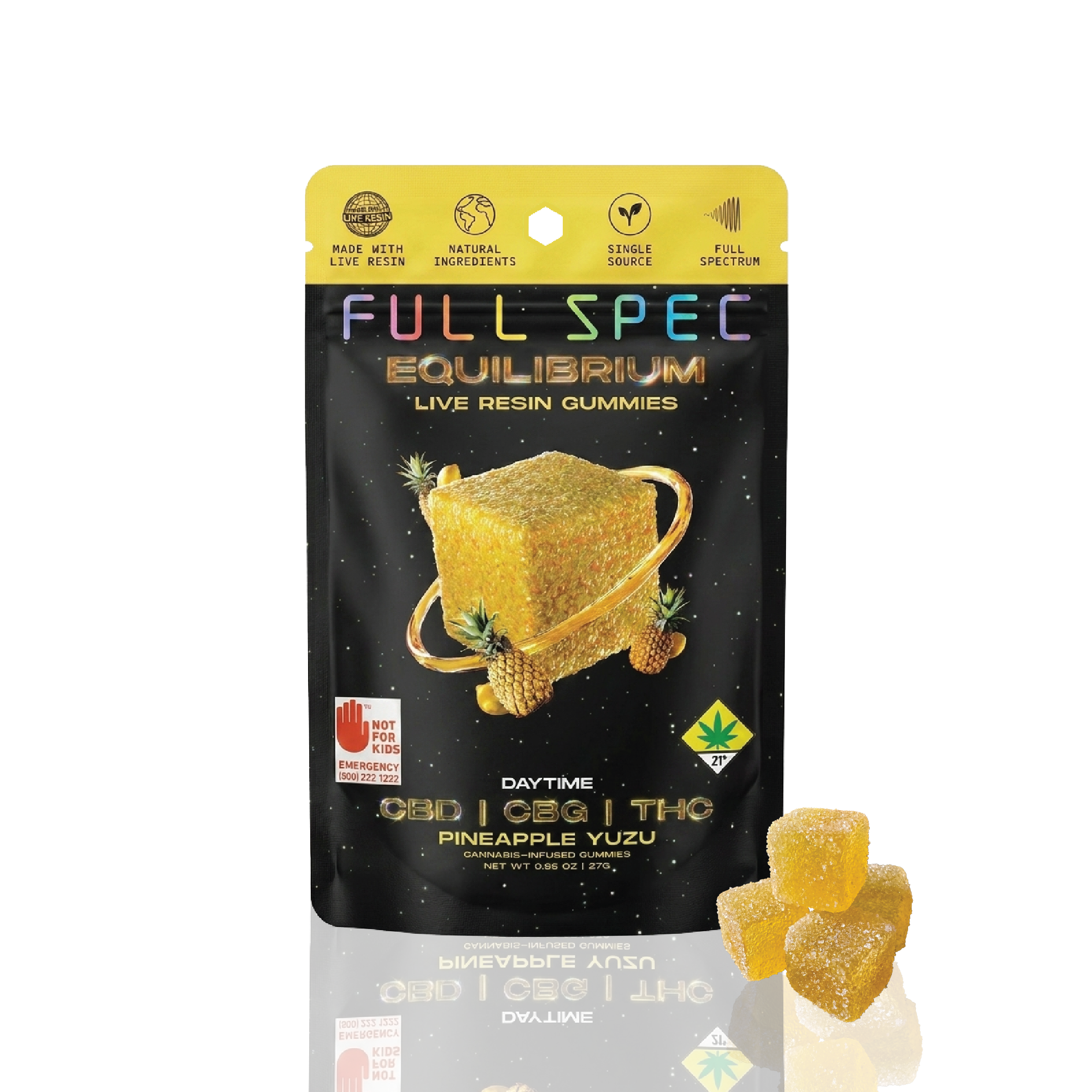 1:1:1 Pineapple Yuzu [10pk] (100mg CBD/100mg CBG/100mg THC)