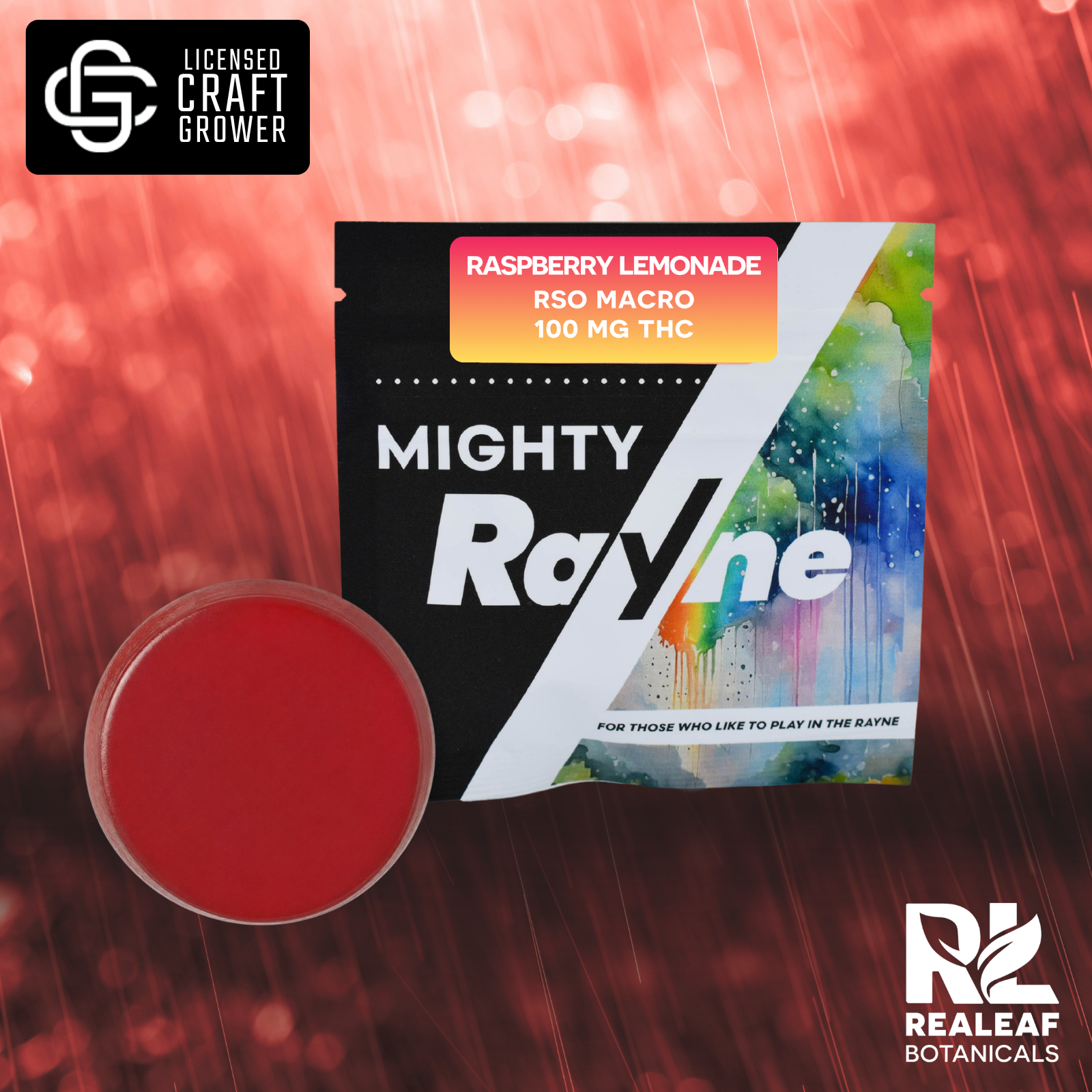 Mighty Rayne RSO Macro Gummy - Raspberry Lemonade 100mg