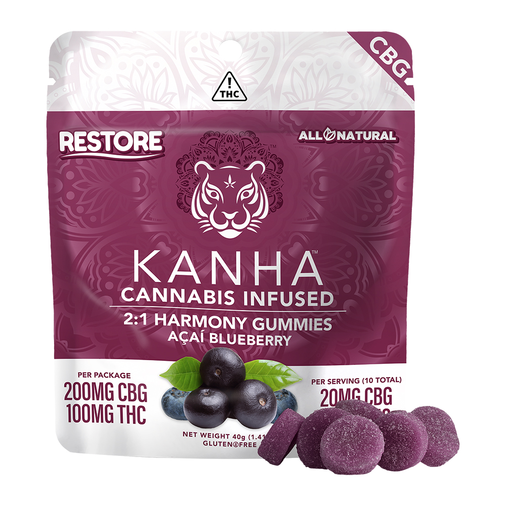 Harmony Restore 2:1 Acai Blueberry [10pk] (200mg CBG /100mg THC)