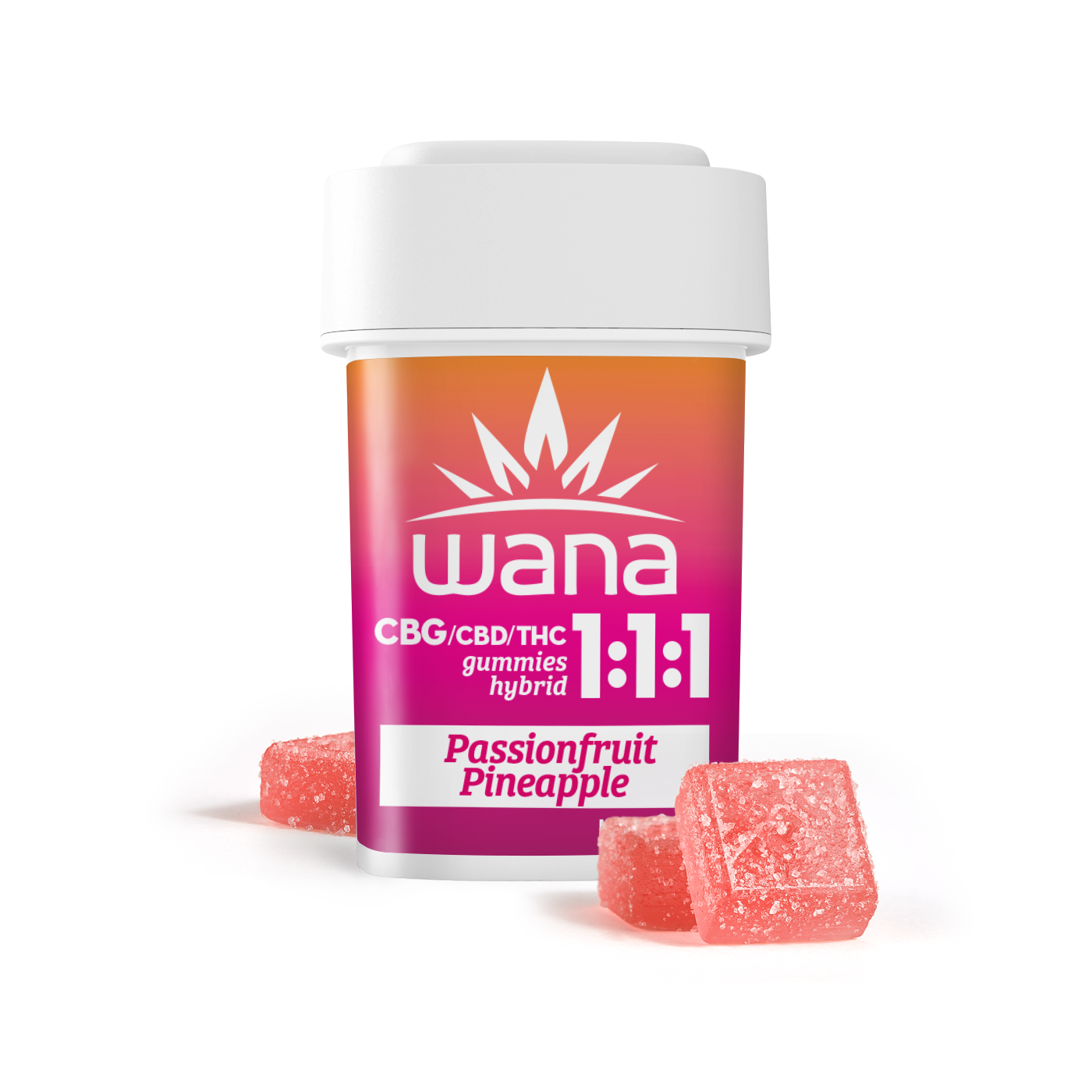 Wana 1:1:1 CBG/CBD/THC Gummies Passionfruit Pineapple 00437