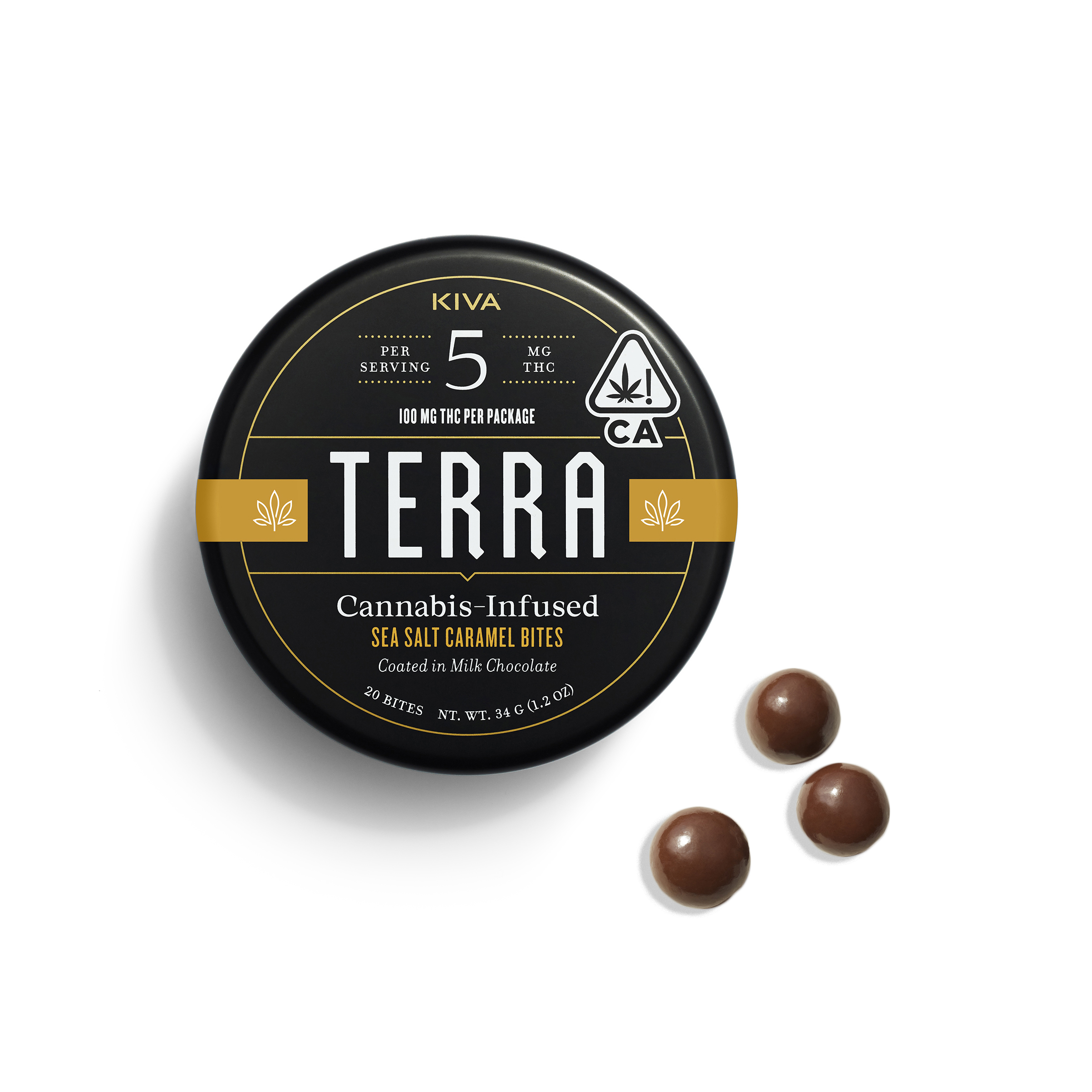 5mg Terra 'Sea Salt Caramel' Milk Chocolate Bites 100mg THC total