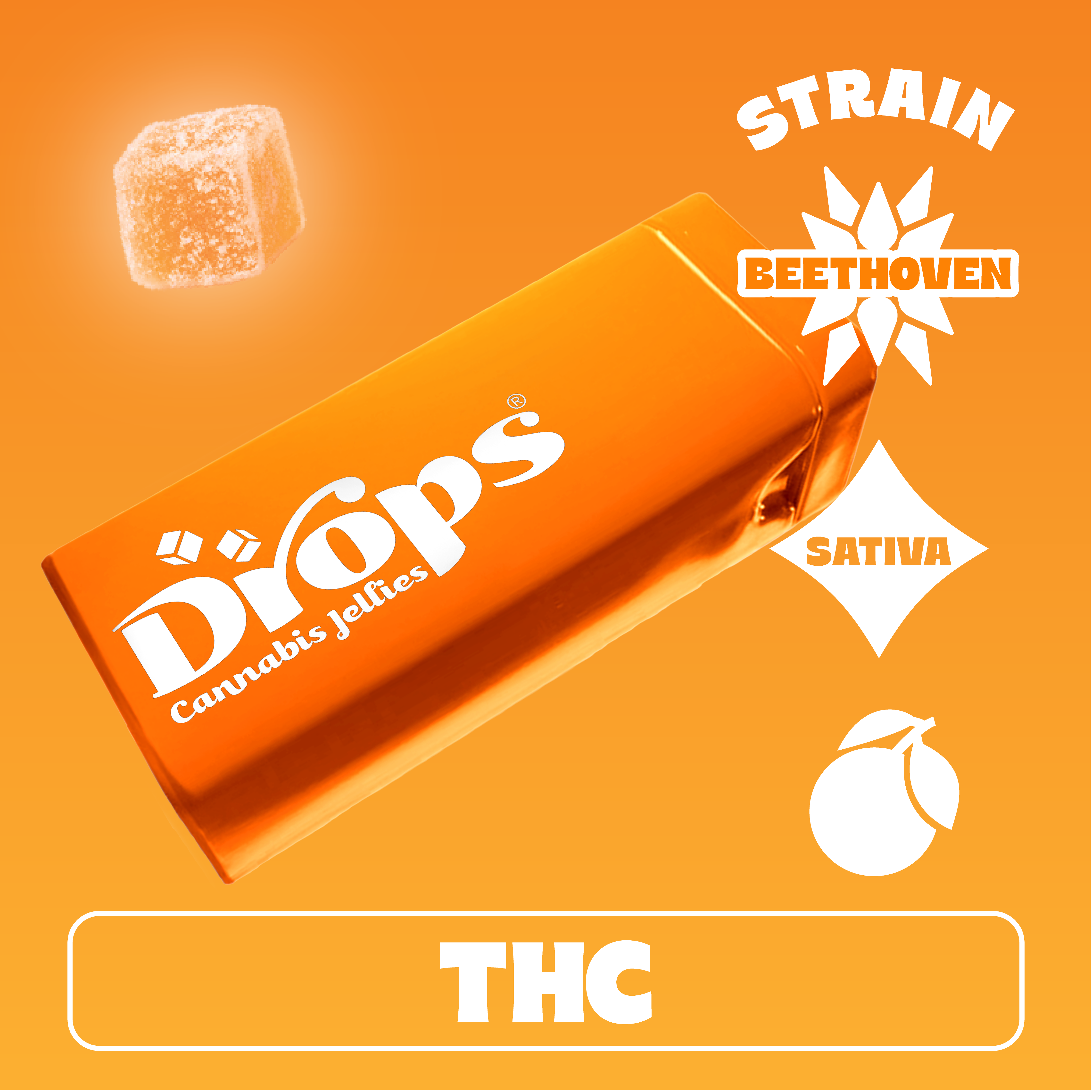Orange - 20pc - Beethoven - Sativa (100mg THC)