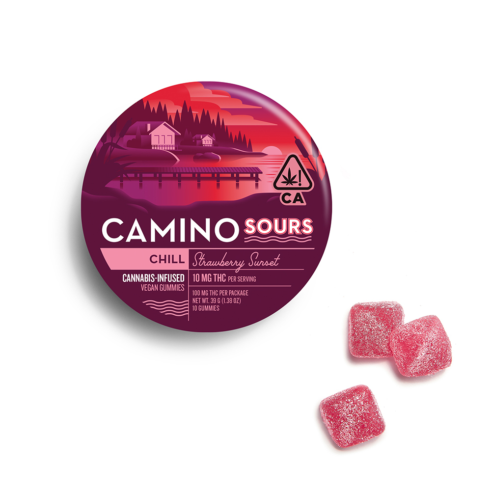 10mg Camino Sours 'Chill' Strawberry Sunset Gummies 100mg THC Total