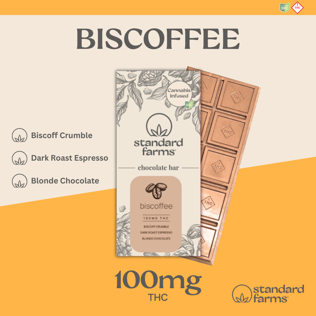STANDARD FARMS - BLONDE CHOCOLATE BISCOFFEE BAR - [100MG] - 10PK