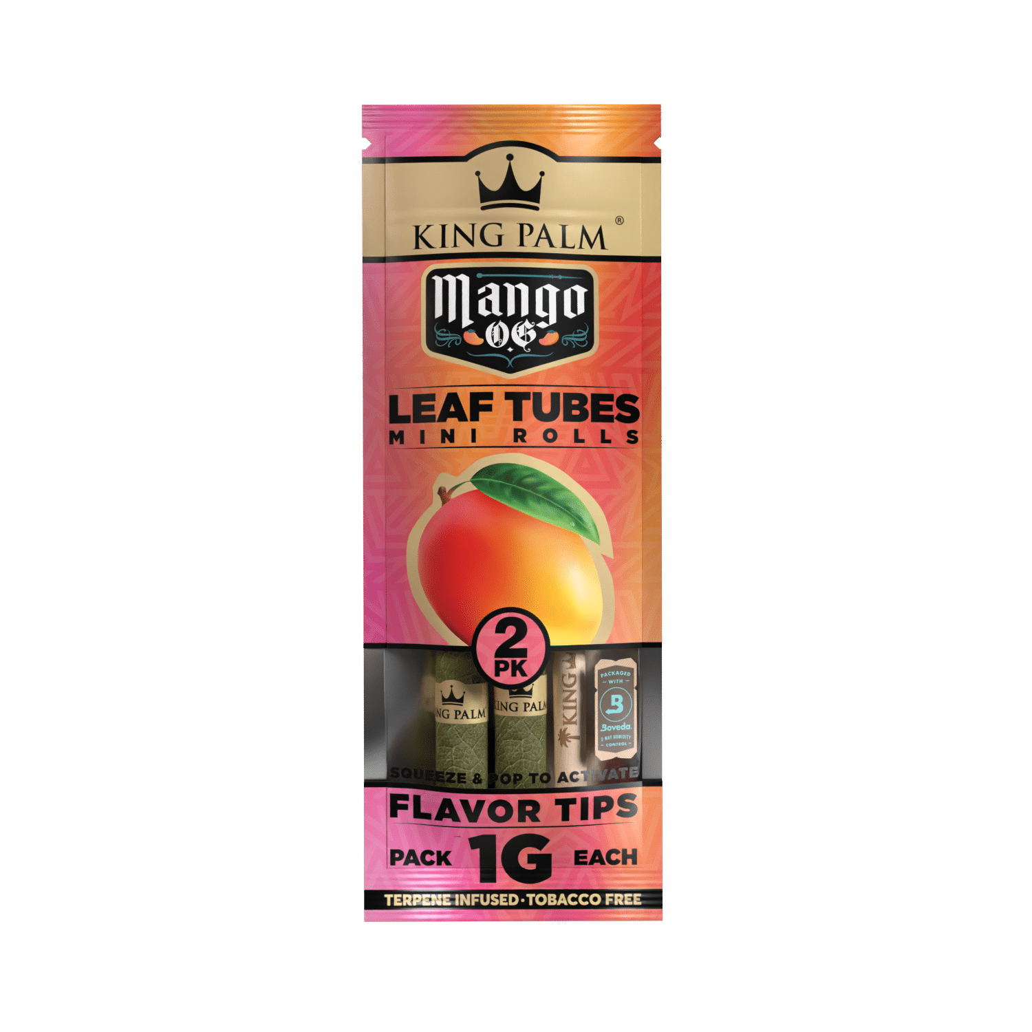 King Palm 2pk Mini Size Flavored Wraps - MangoOG