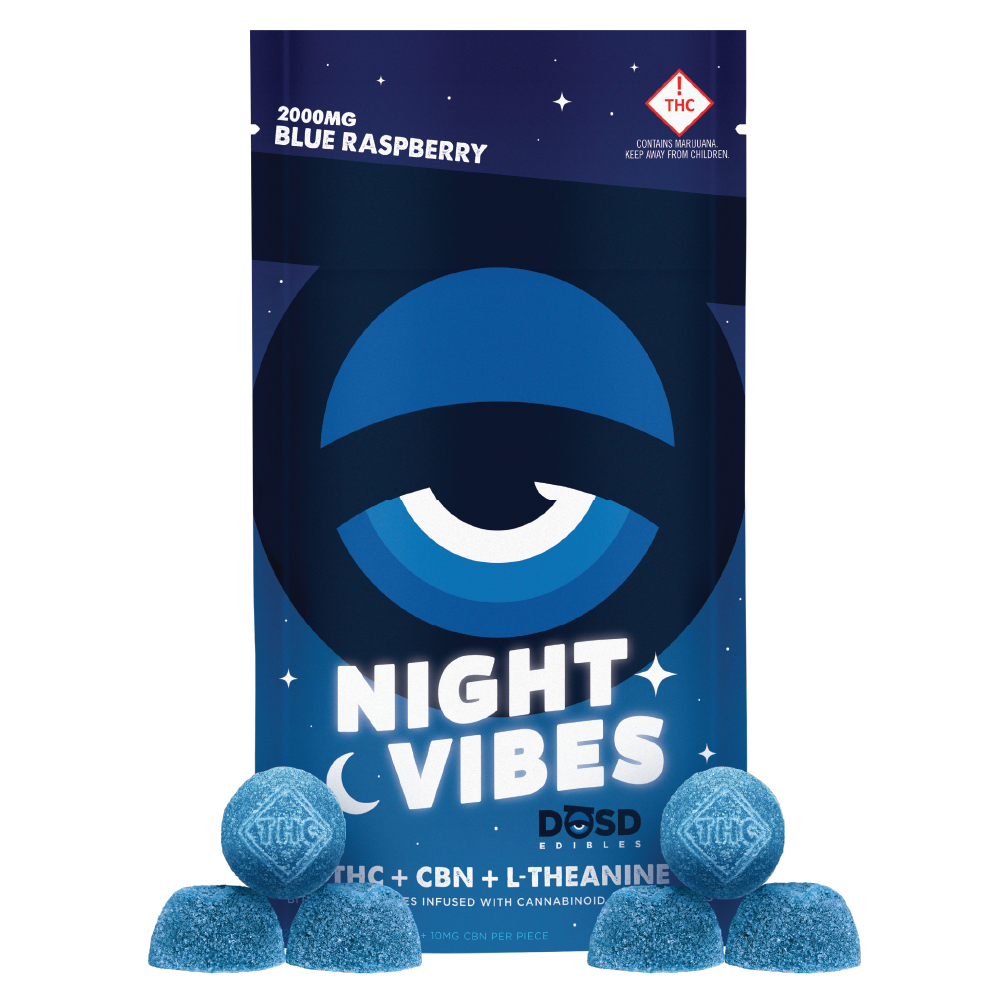 Night Vibes CBN - Blue Raspberry [20pk] (2000mg THC/200mg CBN/1000mg L-Theanine)