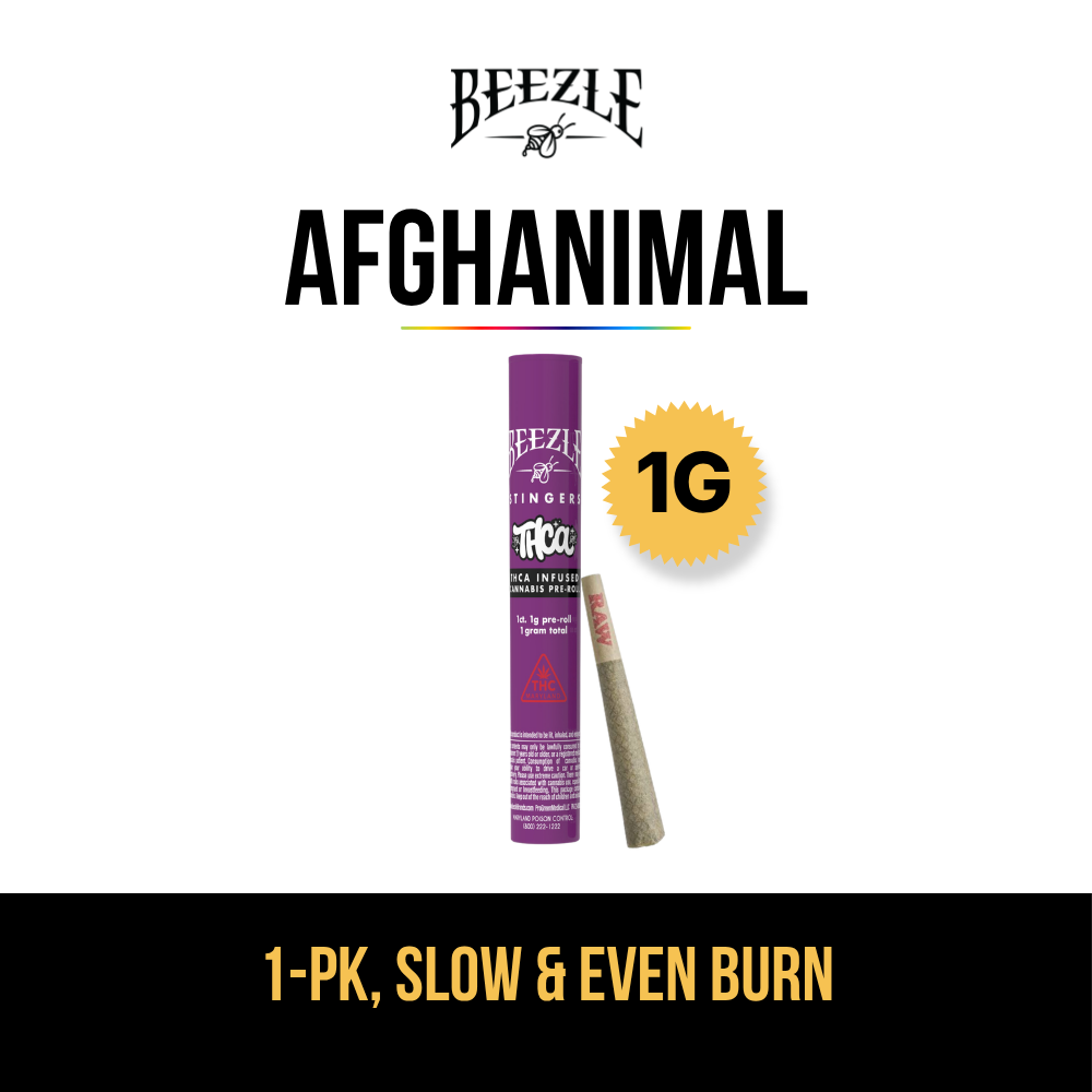 BEEZLE STINGERS - AFGHANIMAL - THCA INFUSED PREROLL - [1G] - HYBRID