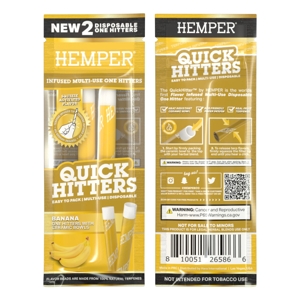 Quick Hitters Banana - Multi-Use Disposable One Hitter