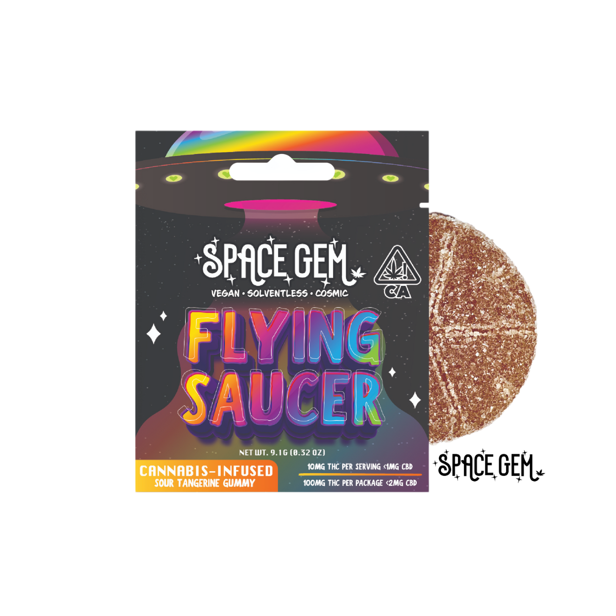 Flying Saucer - Sour Tangerine - 100mg THC