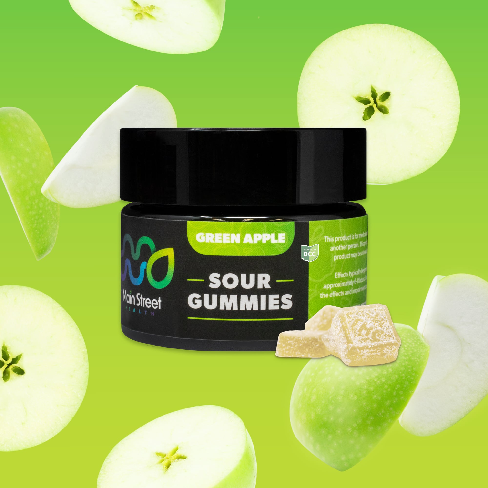 MAIN STREET HEALTH - GREEN APPLE - ROSIN GUMMIES - [110MG] - 11PK