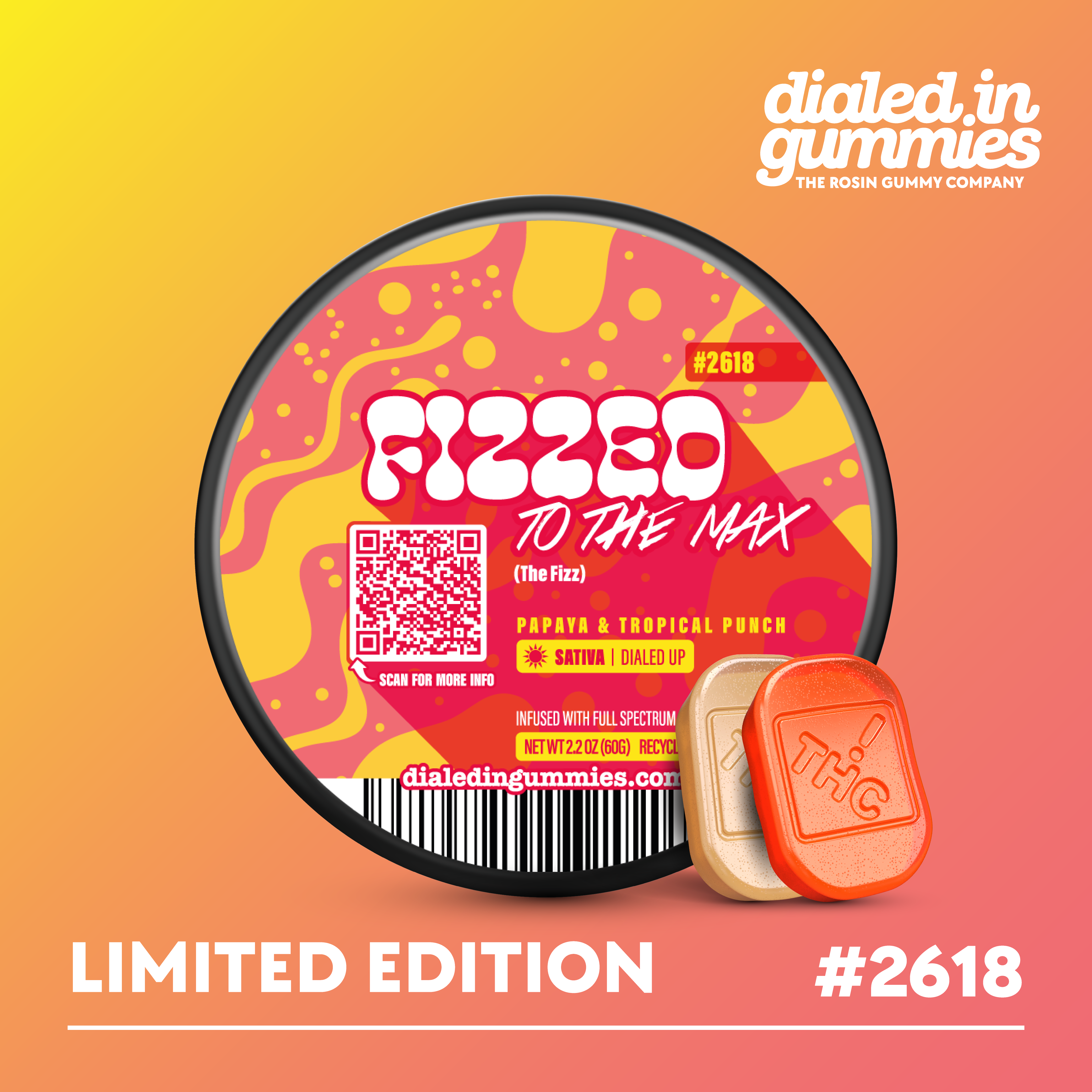 100mg - Fizzed To The Max #2618 - Rosin Gummies (10pk)