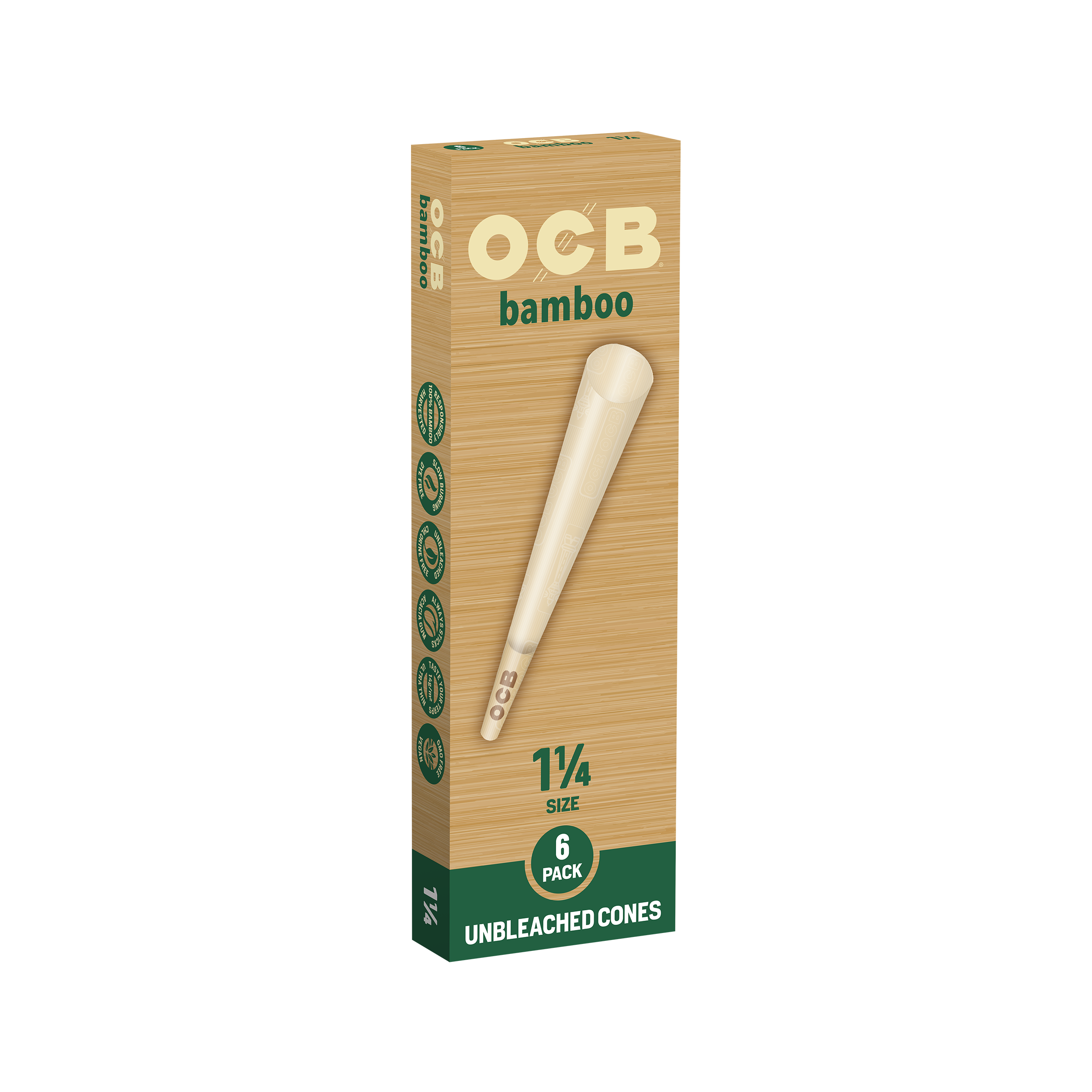 OCB® Bamboo Cones - 1 1/4  [6pk]