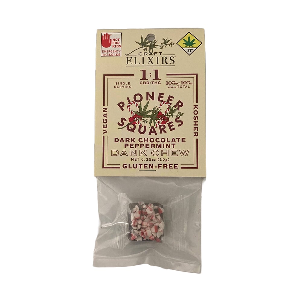 1:1 Dark Chocolate Peppermint Dank Chew [Single] (10mg CBD/10mg THC)