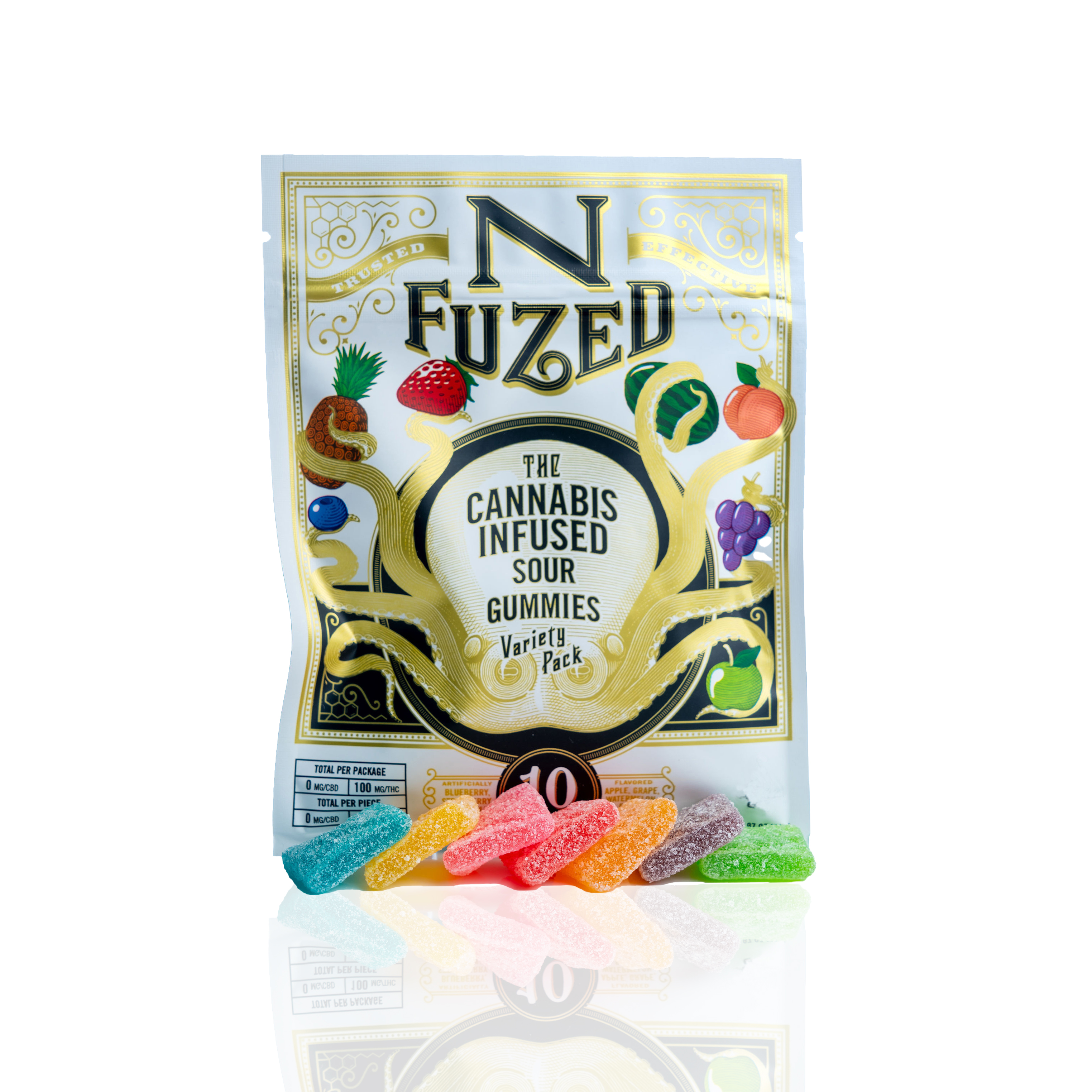 NFuzed THC Sour Gummies 100mg Variety Pack