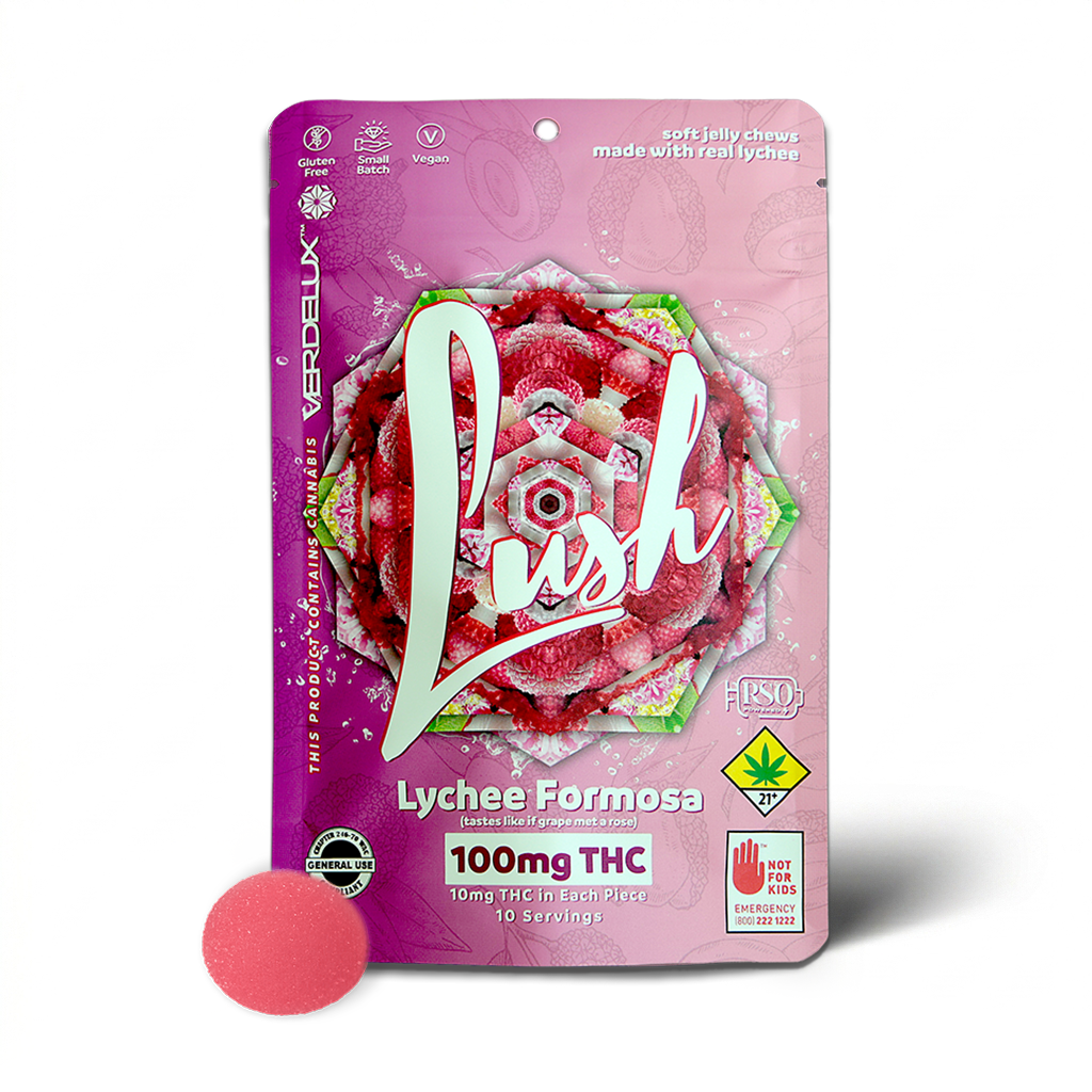 Gummies Lush Lychee Formosa (DOHC) Edibles - 10pk 100mg THC