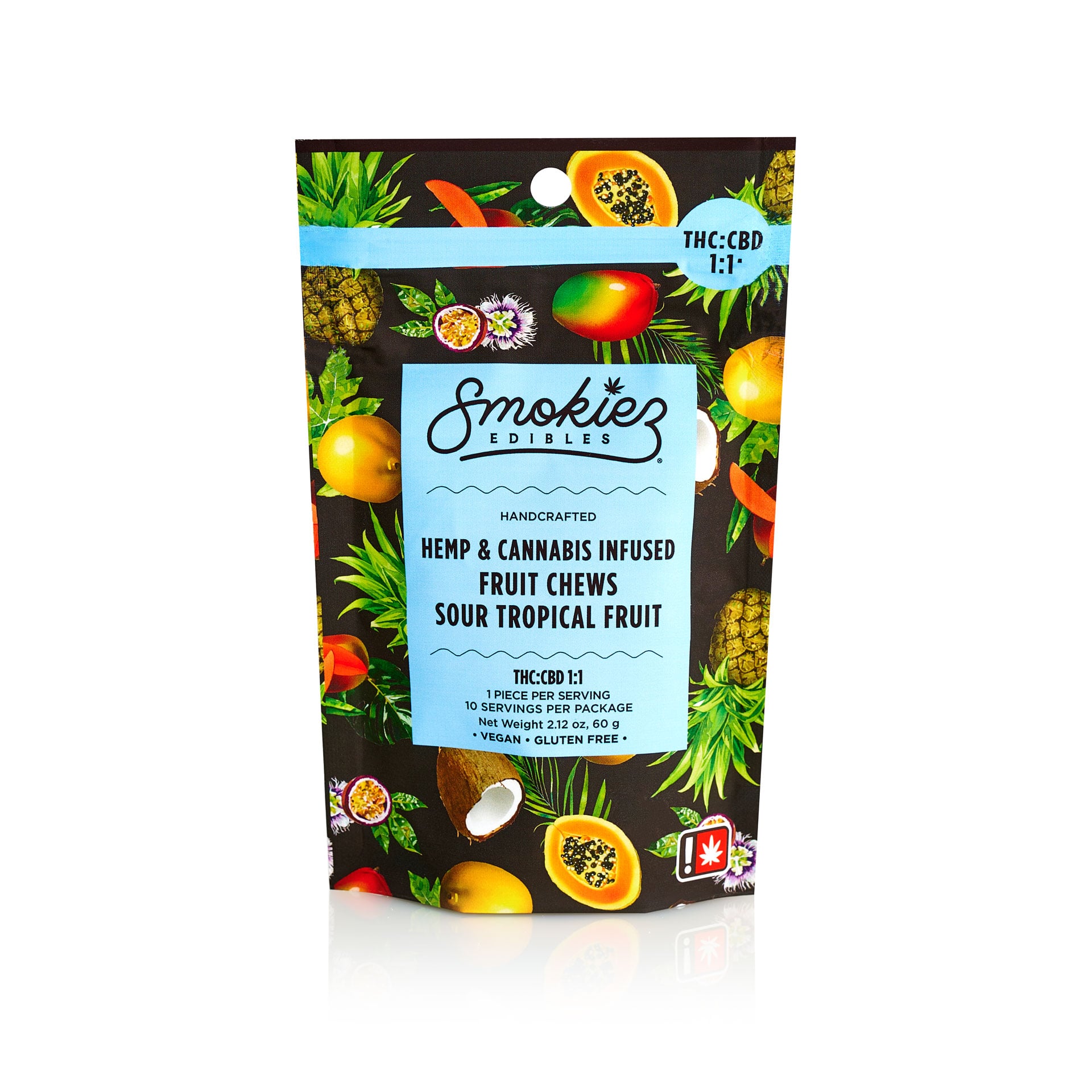 1:1 Sour Tropical Fruit [10pk] (100mg THC/ 100mg CBD)