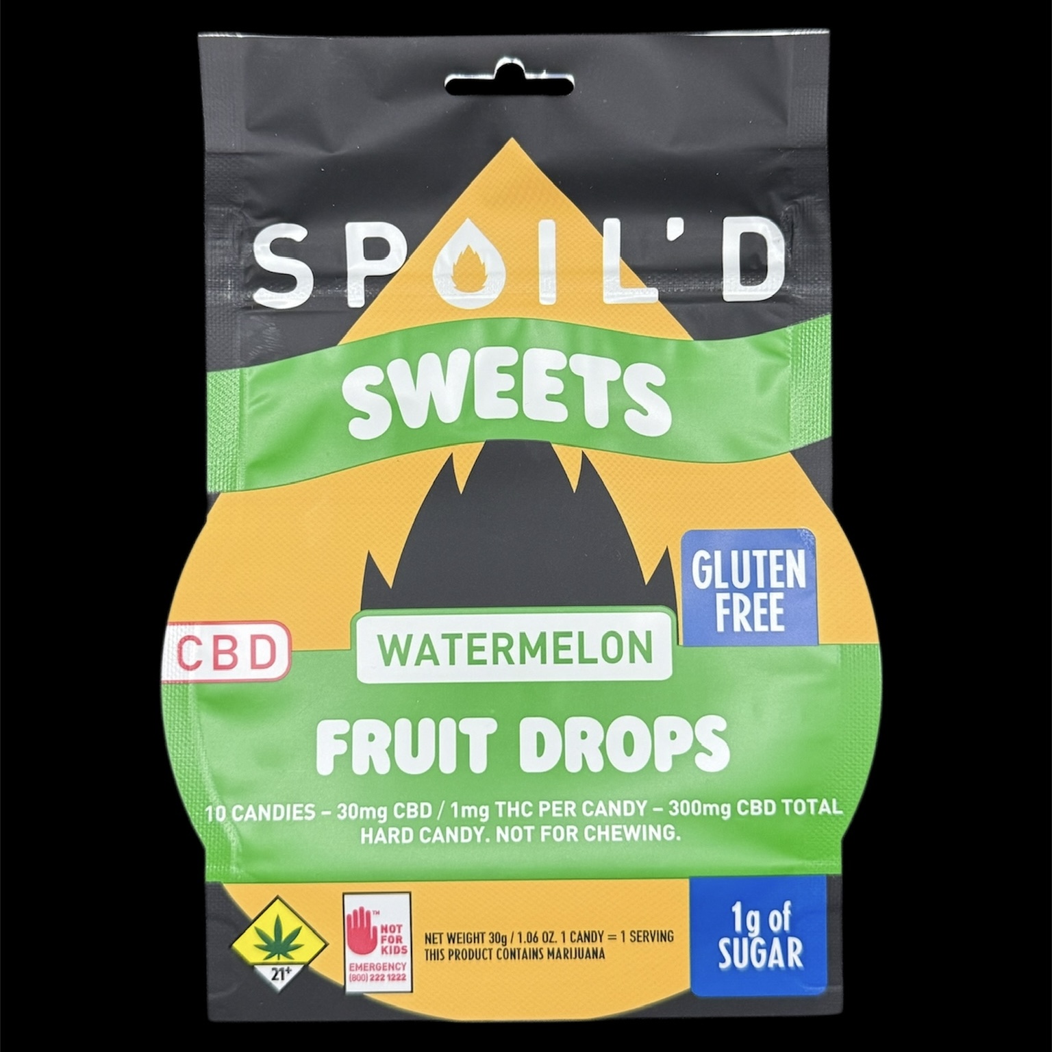 CBD Watermelon Fruit Drops 30:1 [10pk] (300mg CBD / 10mg THC)