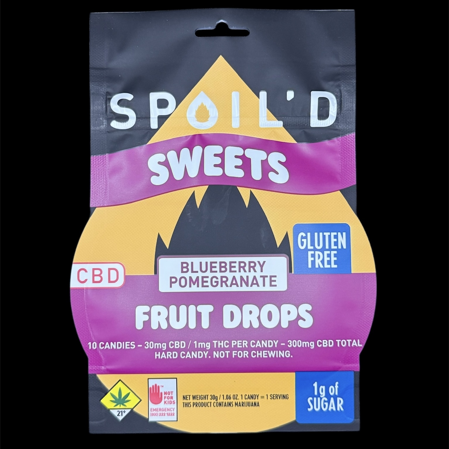 CBD Blueberry Pomegranate Fruit Drops 30:1 [10pk] (300mg CBD / 10mg THC)